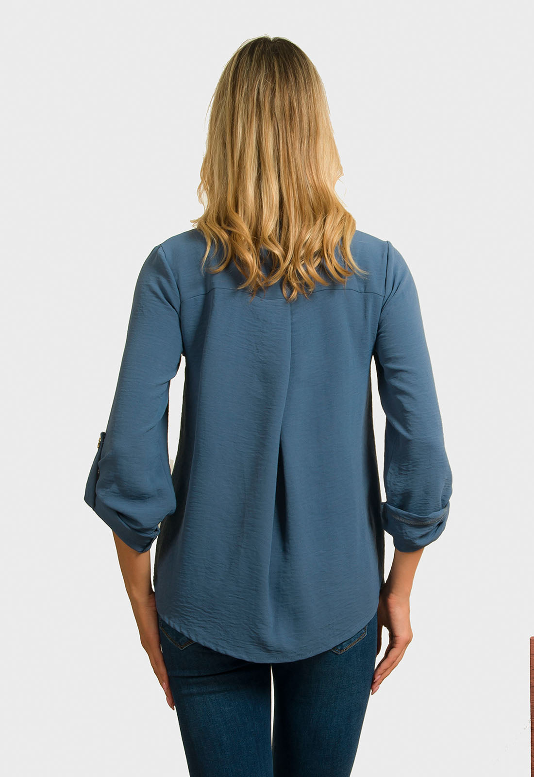 ΜΠΛΟΥΖΑ LOOK SHIRT ΜΕ V - ΜΠΛΕ ΡΑΦ