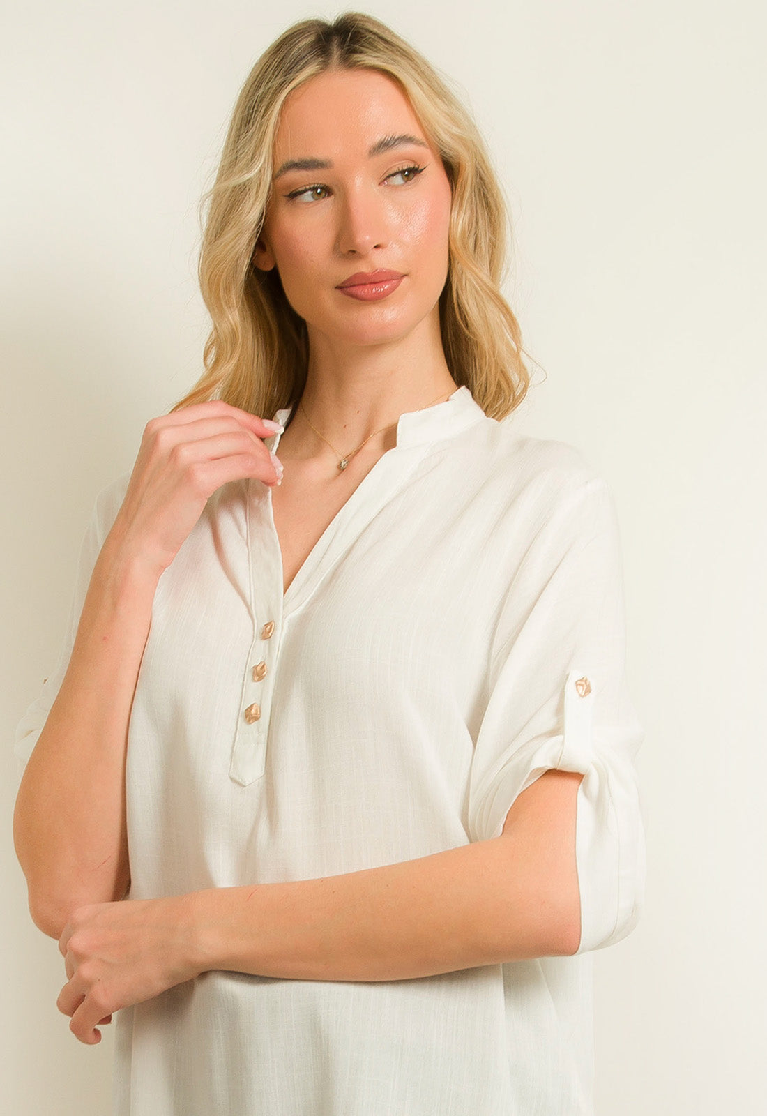 ΜΠΛΟΥΖΑ ΜΕ ΚΟΥΜΠΙΑ ΕΜΠΡΟΣ-ΛΕΥΚΟ