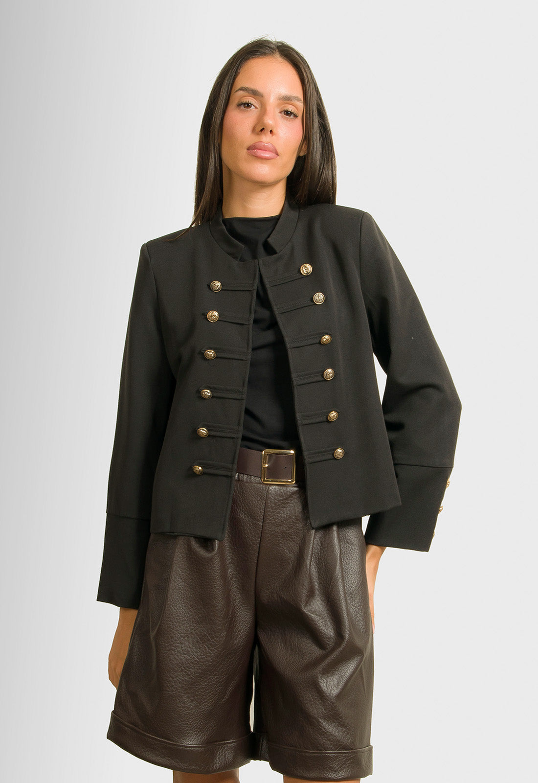 ΣΑΚΑΚΙ CROPPED ΣΕ ΣΤΥΛ MILITARY-ΜΑΥΡΟ