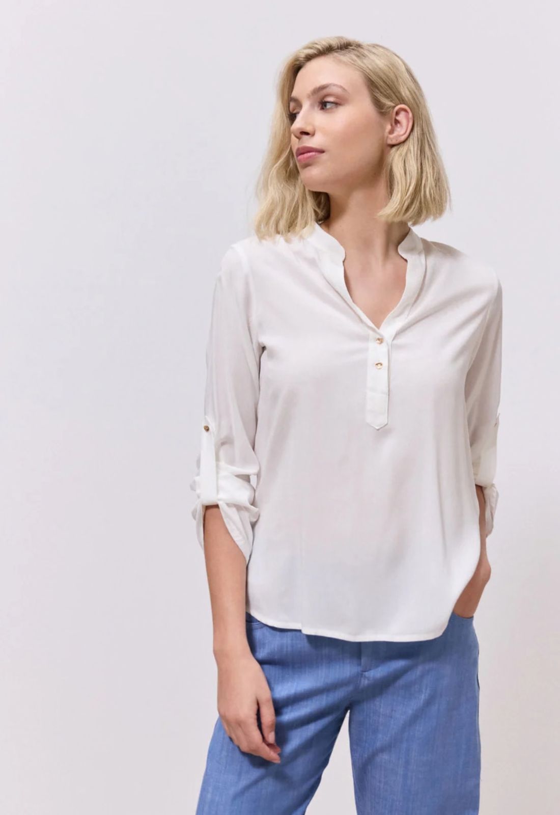 ΜΠΛΟΥΖΑ LOOK SHIRT-ΛΕΥΚΗ