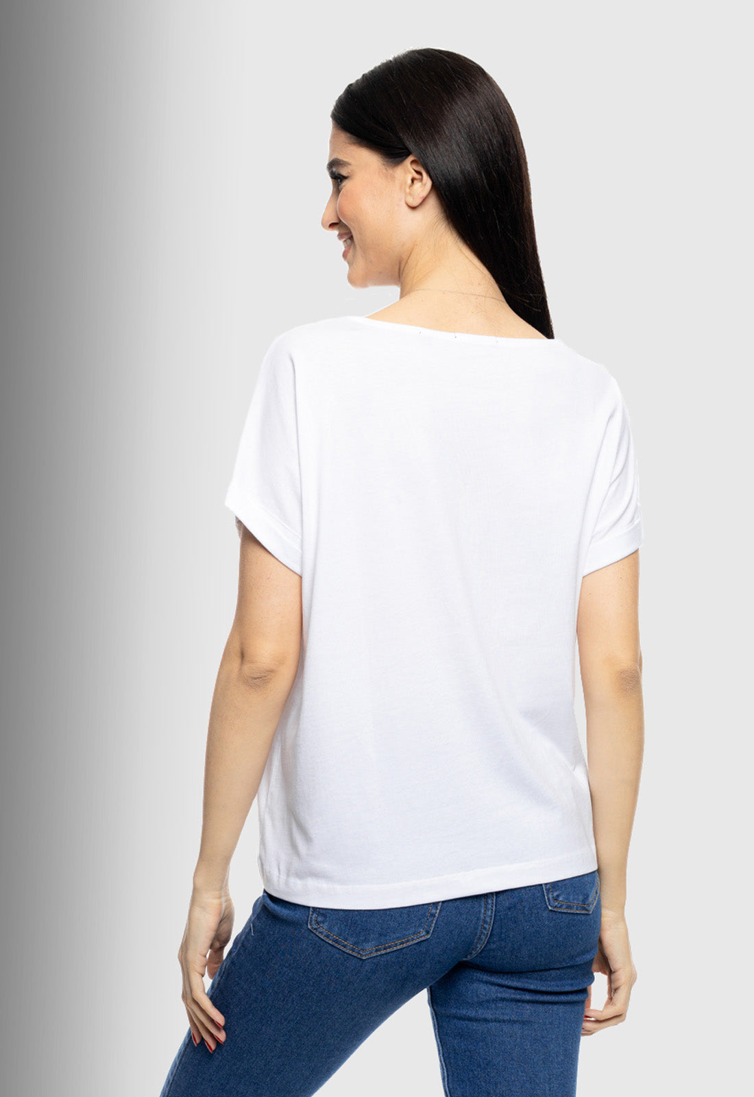 T-SHIRT ΜΕ ΤΥΠΩΜΑ ''CIRCLE WITH LEAF''-ΛΕΥΚΟ