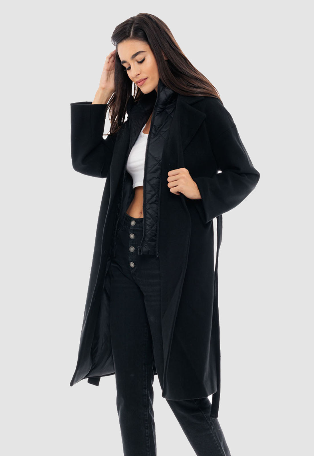 ΠΑΛΤΟ splendid ΜΕ ΖΩΝΗ & ΚΟΥΚΟΥΛΑ-ΜΑΥΡΟ