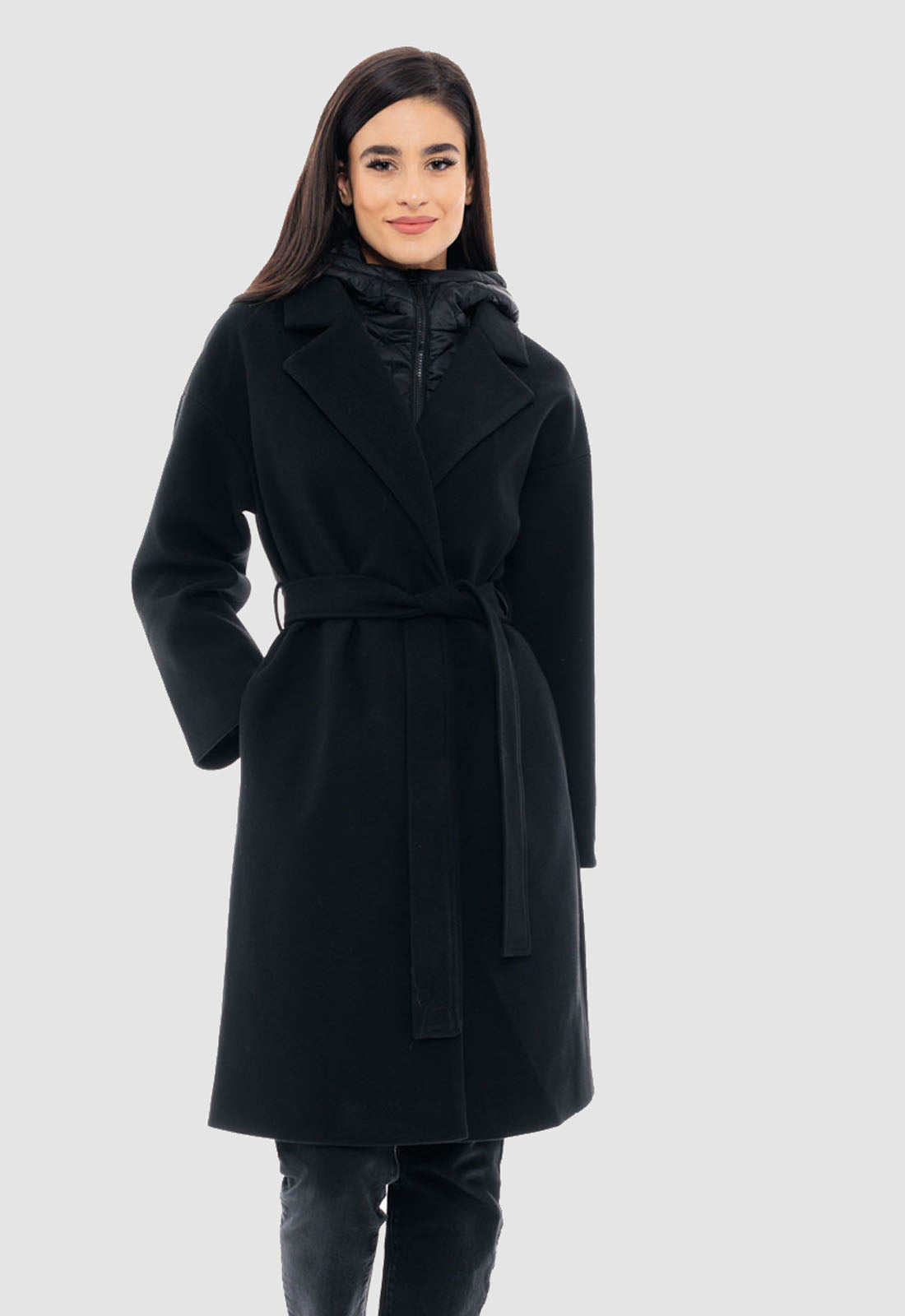 ΠΑΛΤΟ splendid ΜΕ ΖΩΝΗ & ΚΟΥΚΟΥΛΑ-ΜΑΥΡΟ