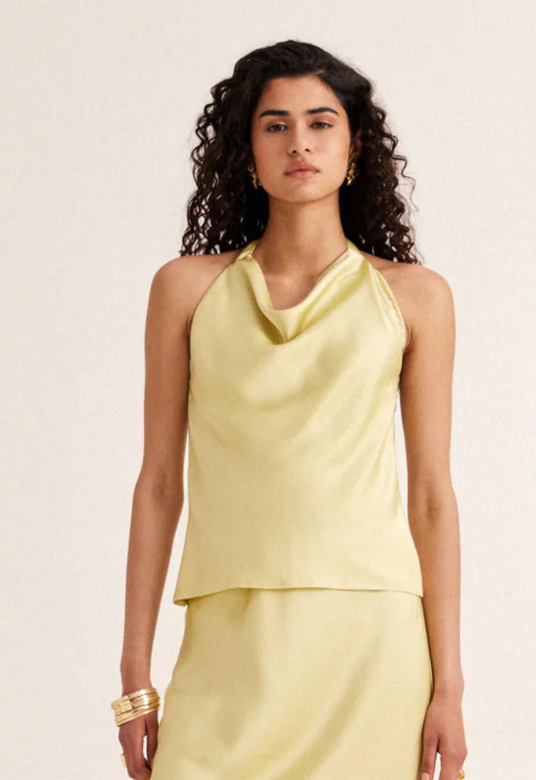 TOP ΣΑΤΙΝΕ ΜΕ ΛΑΙΜΟΚΟΨΗ HALTER-LEMON