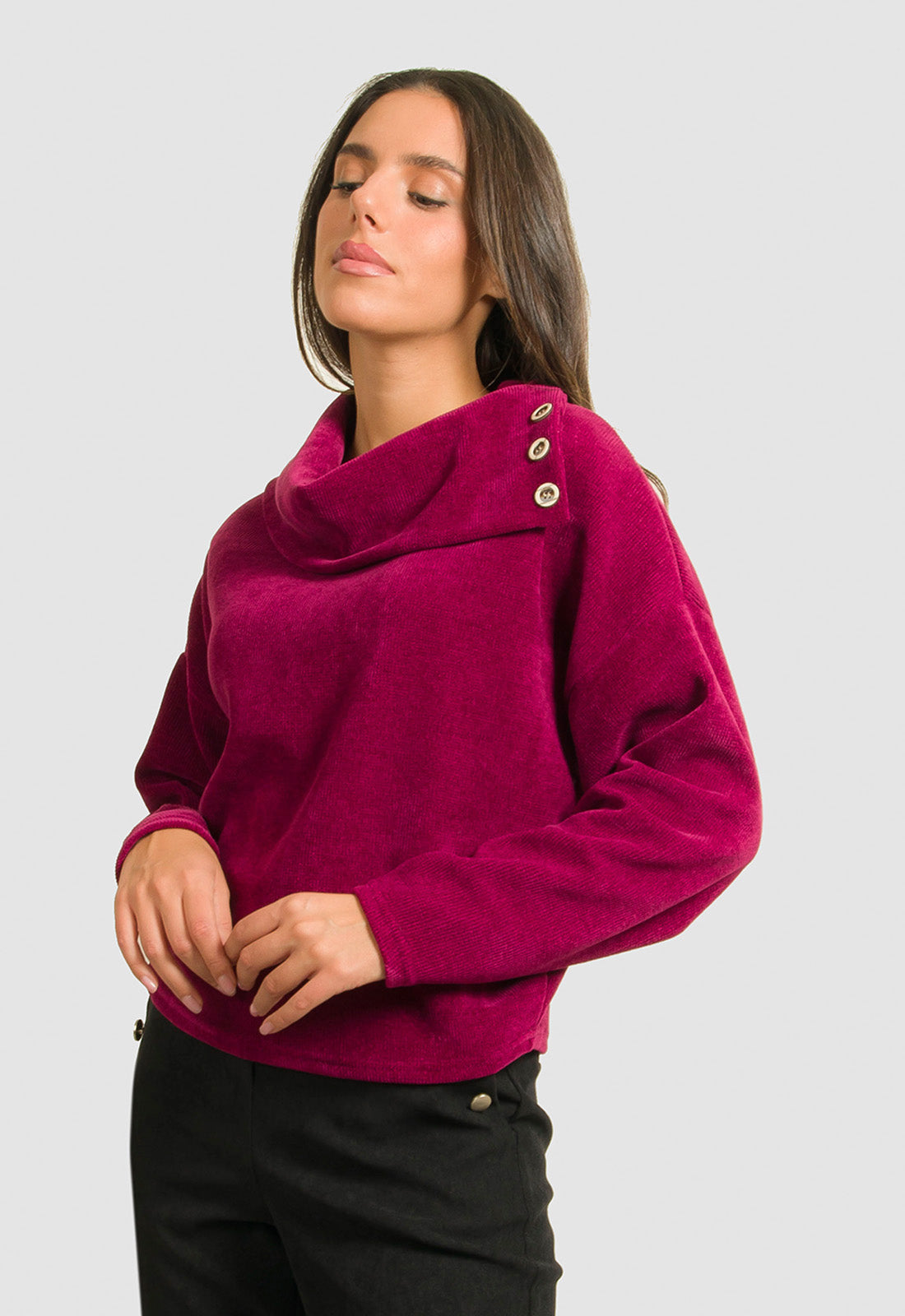 ΜΠΛΟΥΖΑ ΣΕΝΙΛ ΜΕ ΚΟΥΜΠΙΑ ΣΤΟ ΓΙΑΚΑ-ΜΠΟΡΝΤΟ