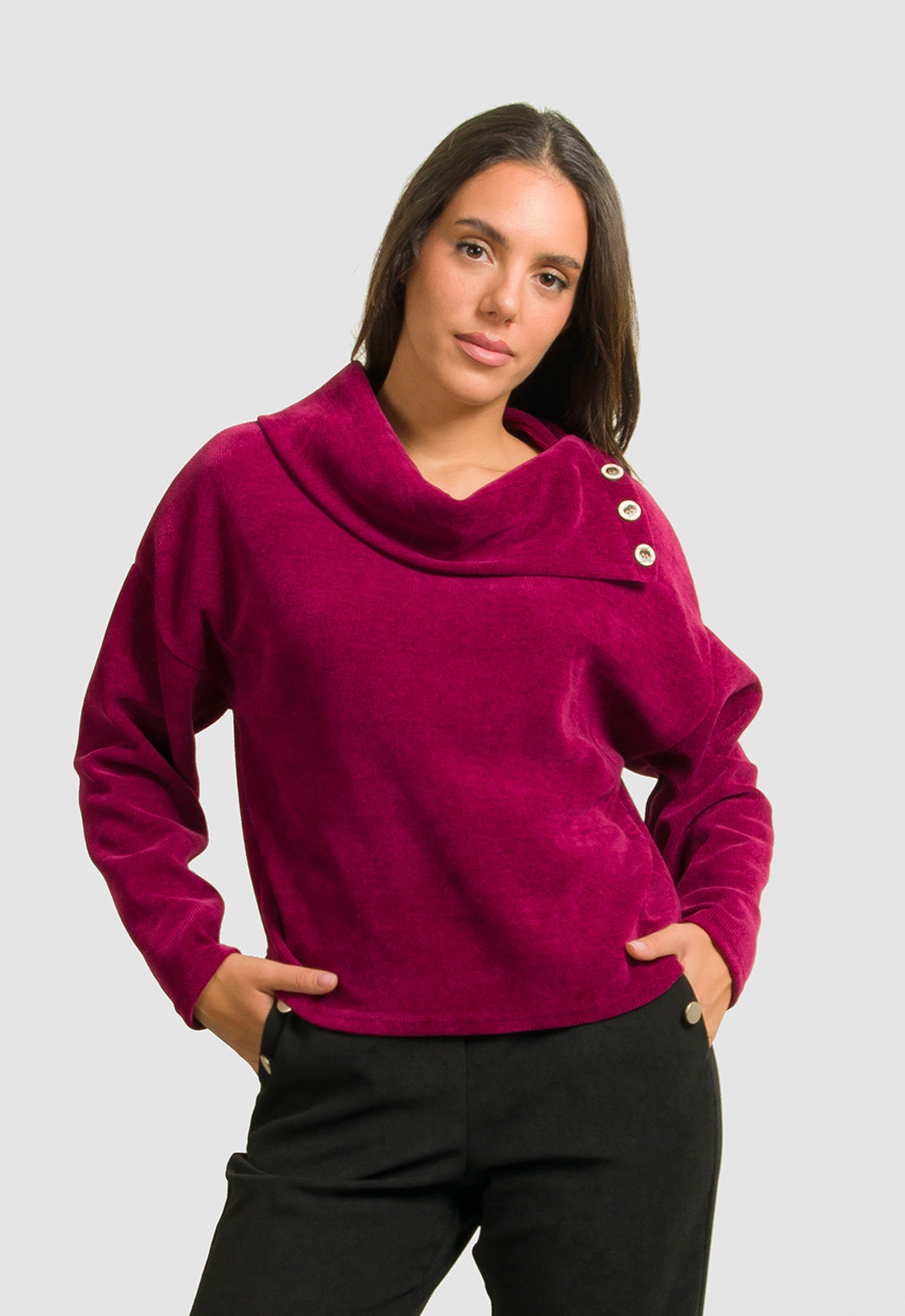 ΜΠΛΟΥΖΑ ΣΕΝΙΛ ΜΕ ΚΟΥΜΠΙΑ ΣΤΟ ΓΙΑΚΑ-ΜΠΟΡΝΤΟ