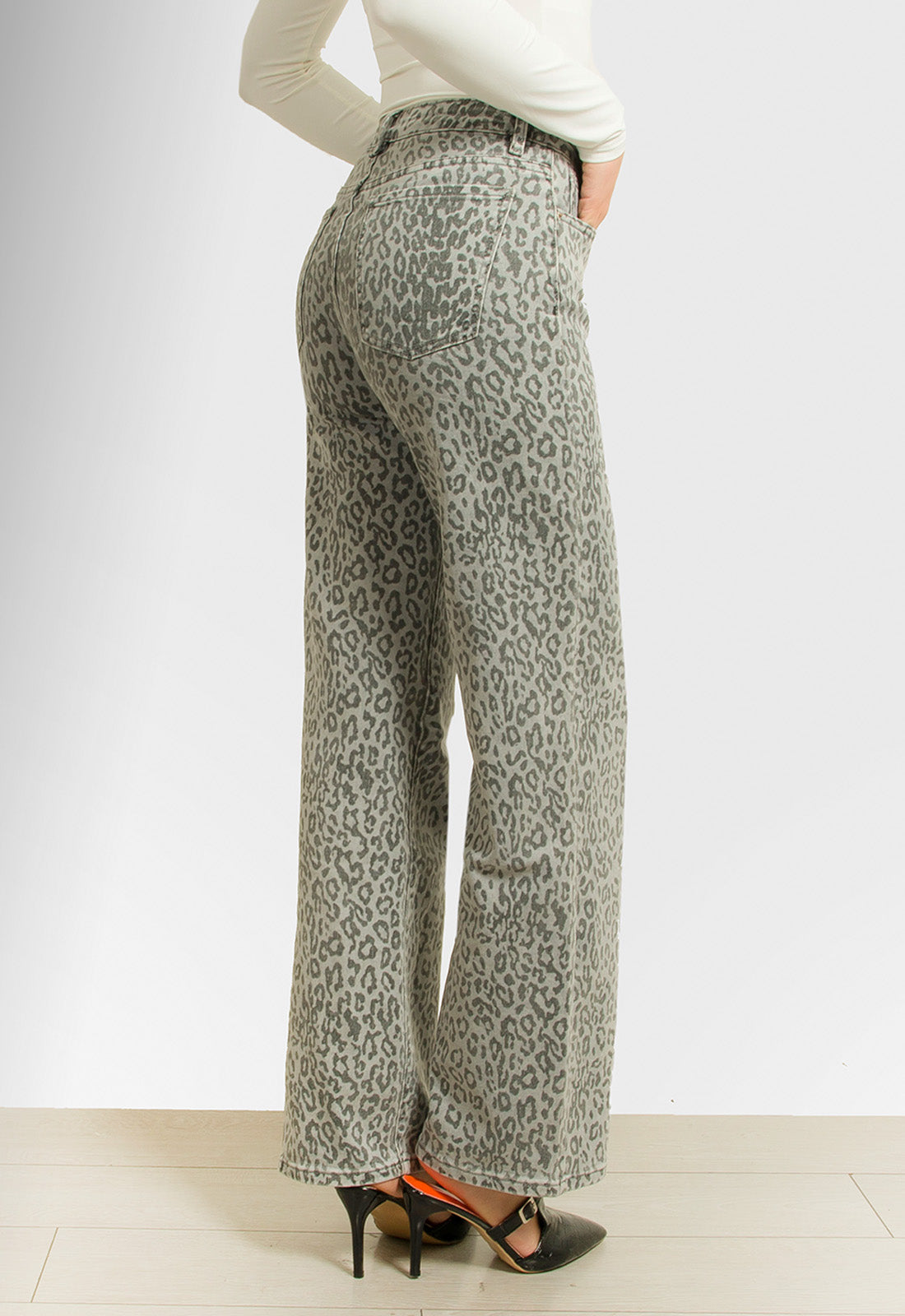 ΠΑΝΤΕΛΟΝΑ WIDE LEG ANIMAL PRINT-ΓΚΡΙ