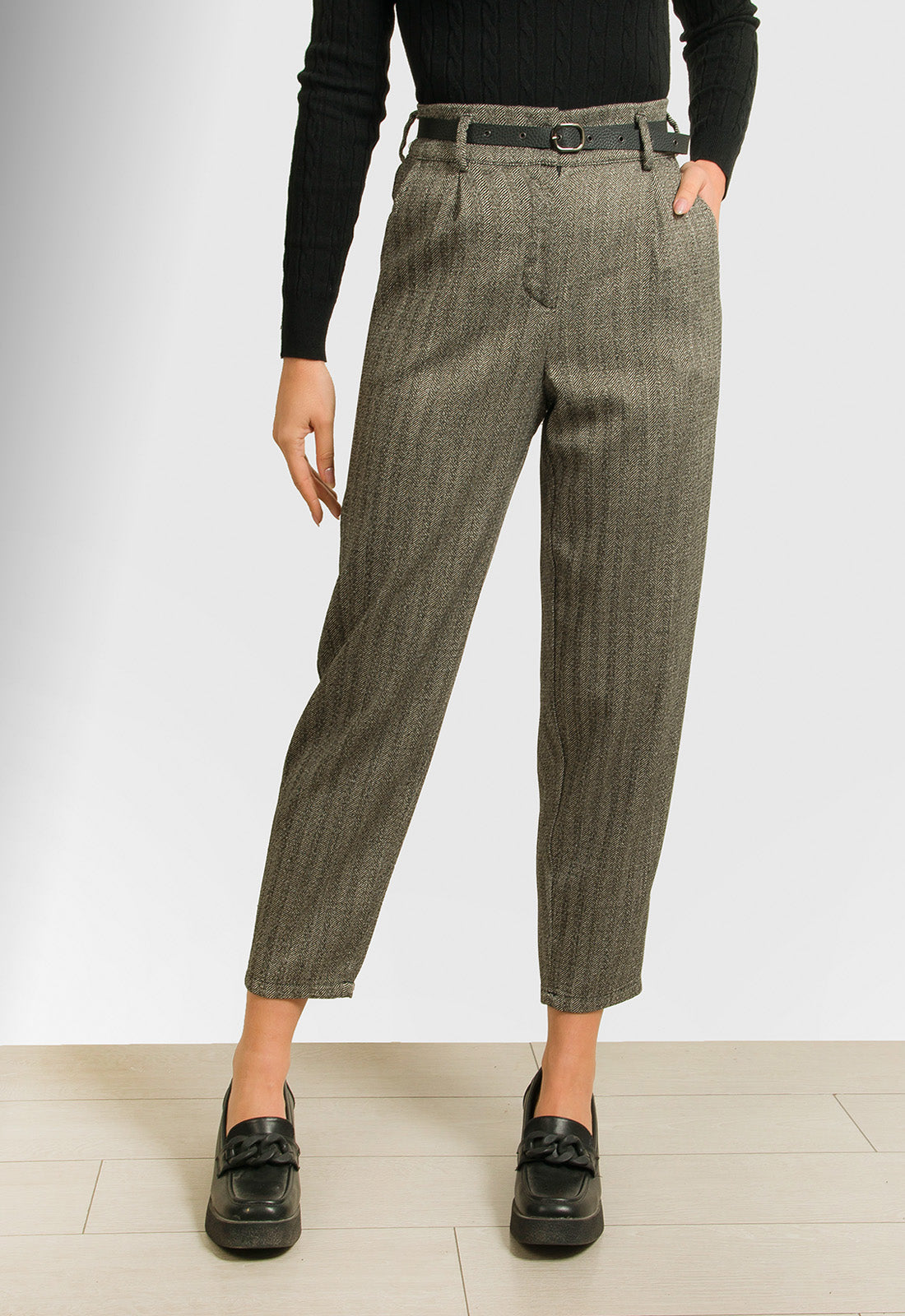 ΠΑΝΤΕΛΟΝΙ BAGGY ΨΑΡΟΚΟΚΑΛΟ ΜΕ ΖΩΝΗ-ΜΑΥΡΟ