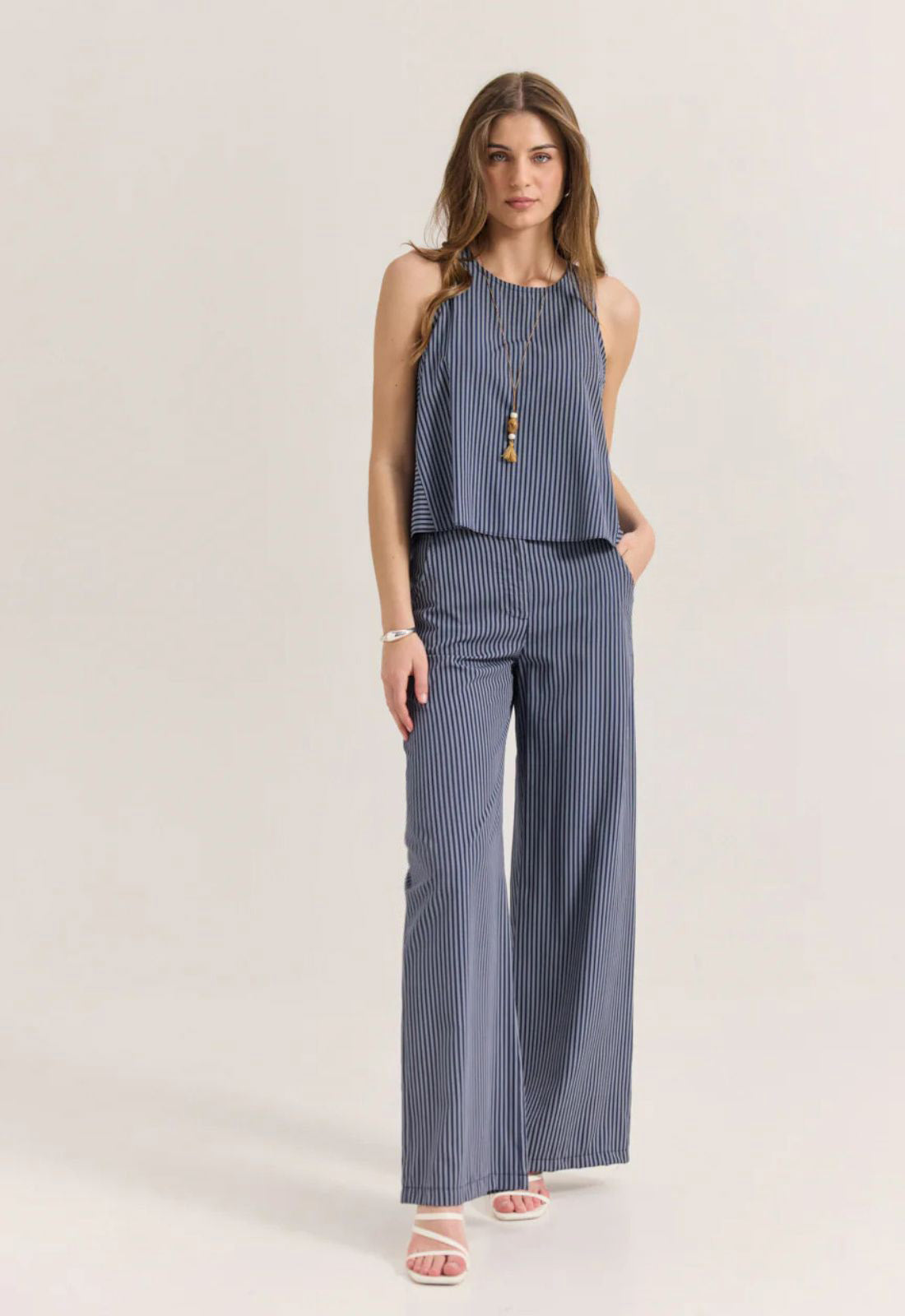 ΠΑΝΤΕΛΟΝΑ ΡΙΓΕ WIDE LEG - NAVY