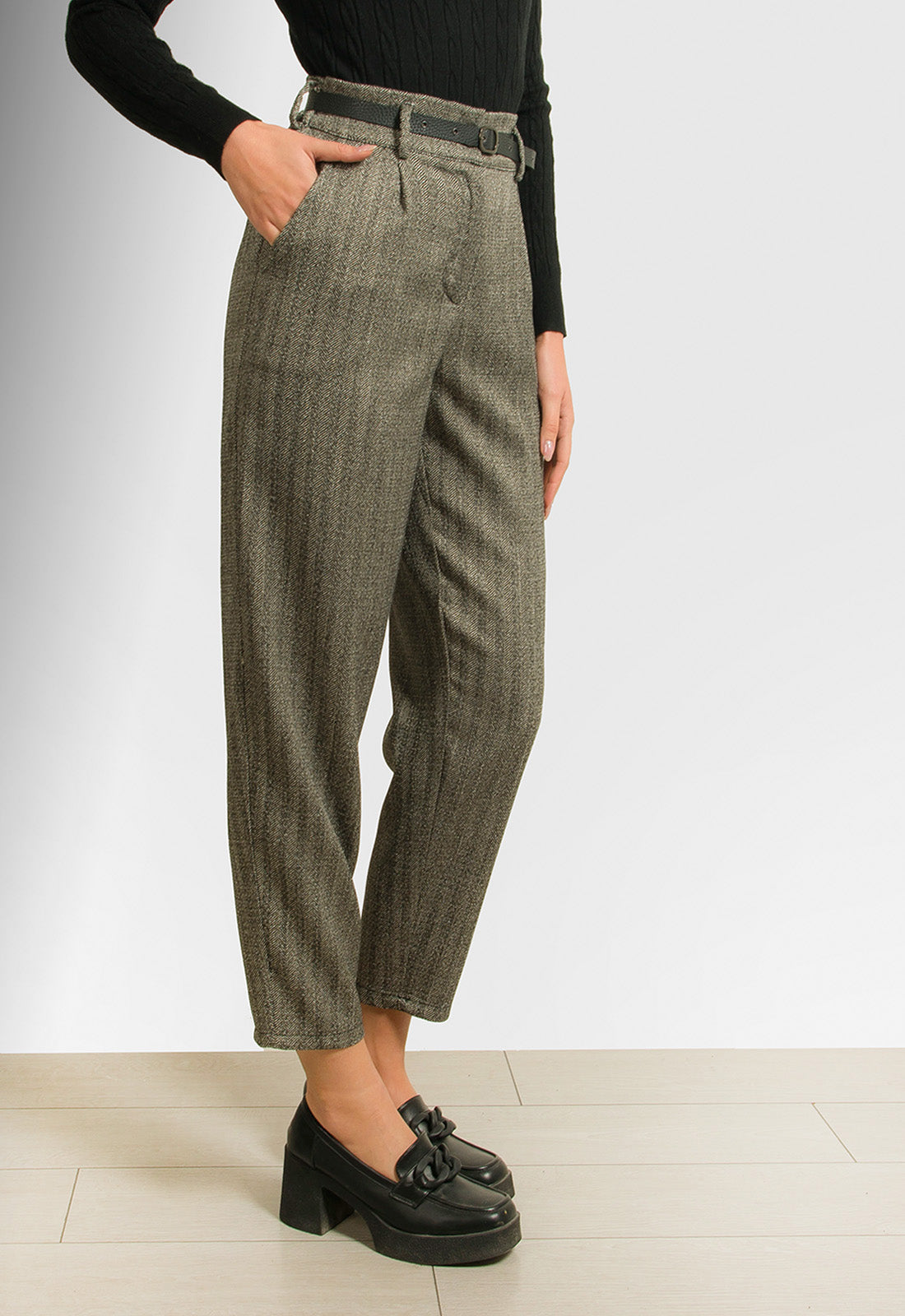 ΠΑΝΤΕΛΟΝΙ BAGGY ΨΑΡΟΚΟΚΑΛΟ ΜΕ ΖΩΝΗ-ΜΑΥΡΟ