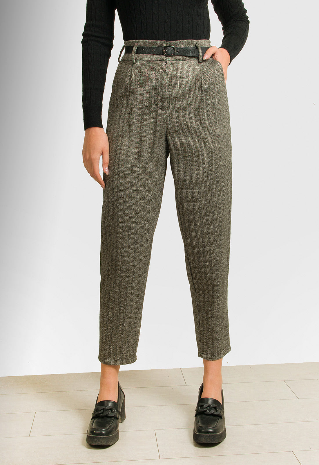 ΠΑΝΤΕΛΟΝΙ BAGGY ΨΑΡΟΚΟΚΑΛΟ ΜΕ ΖΩΝΗ-ΜΑΥΡΟ