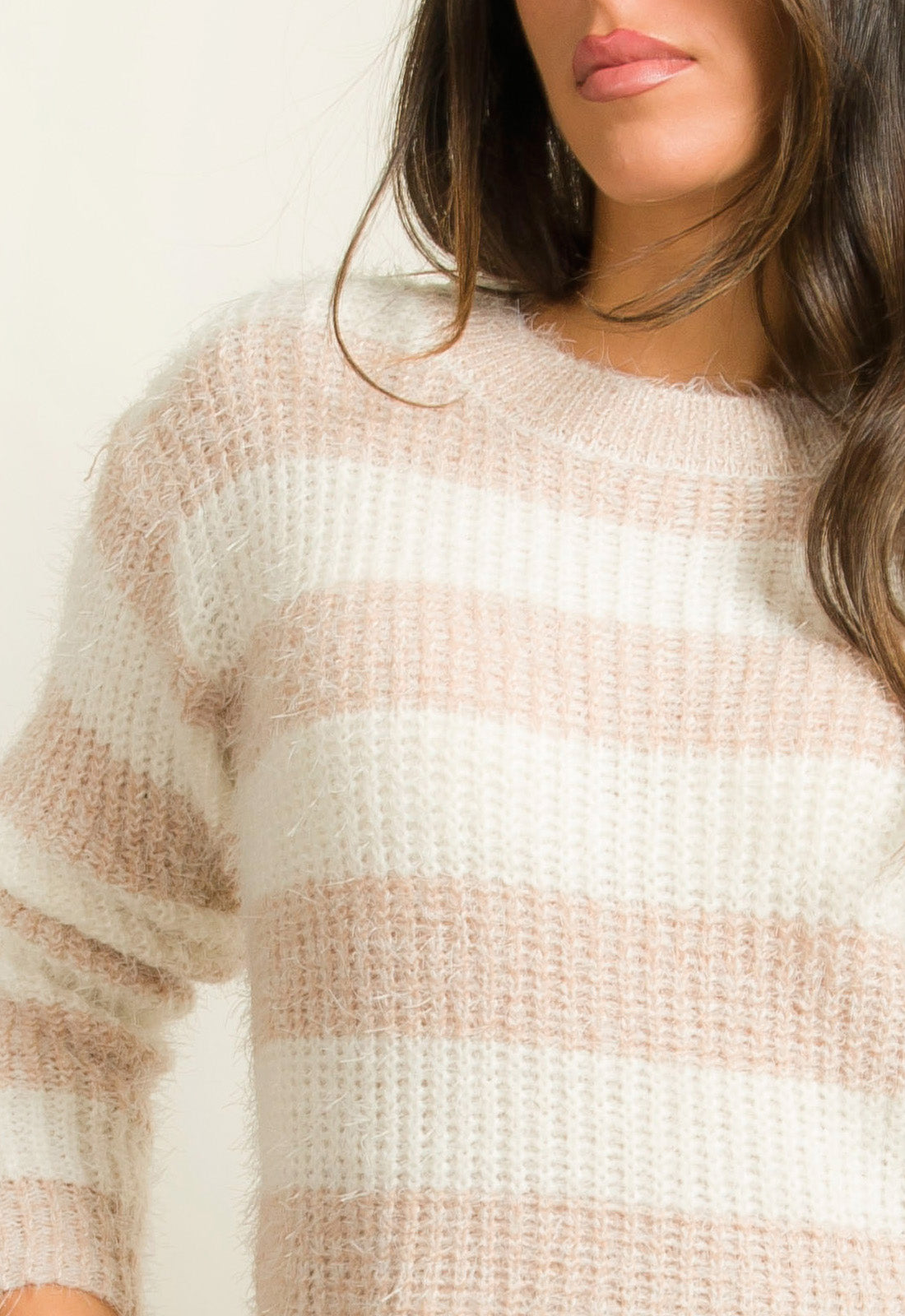 ΠΛΕΚΤΟ ΡΙΓΕ ΜΕ ΜΑΛΑΚΟ ΤΡΙΧΩΜΑ-ΜΠΕΖ