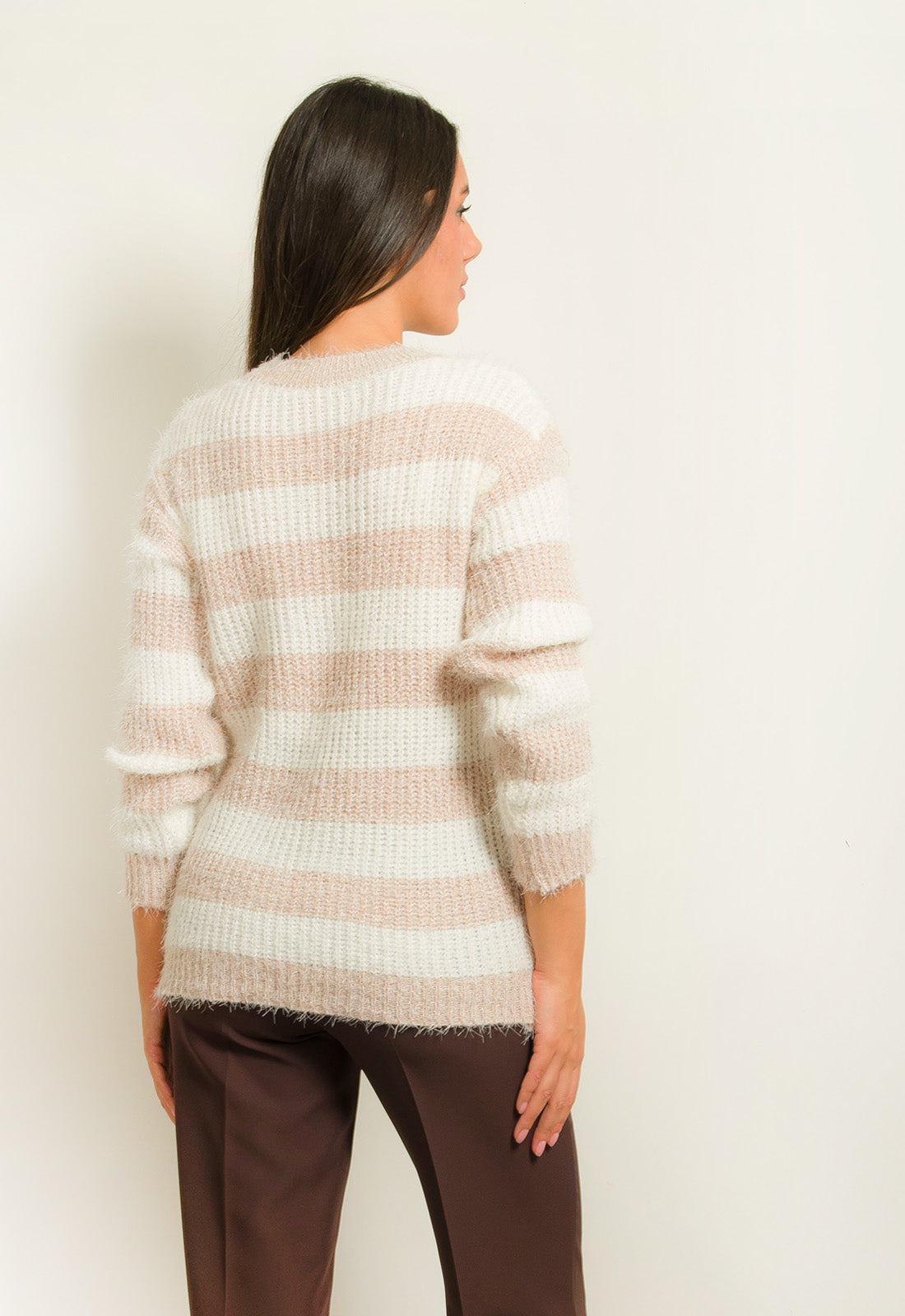 ΠΛΕΚΤΟ ΡΙΓΕ ΜΕ ΜΑΛΑΚΟ ΤΡΙΧΩΜΑ-ΜΠΕΖ