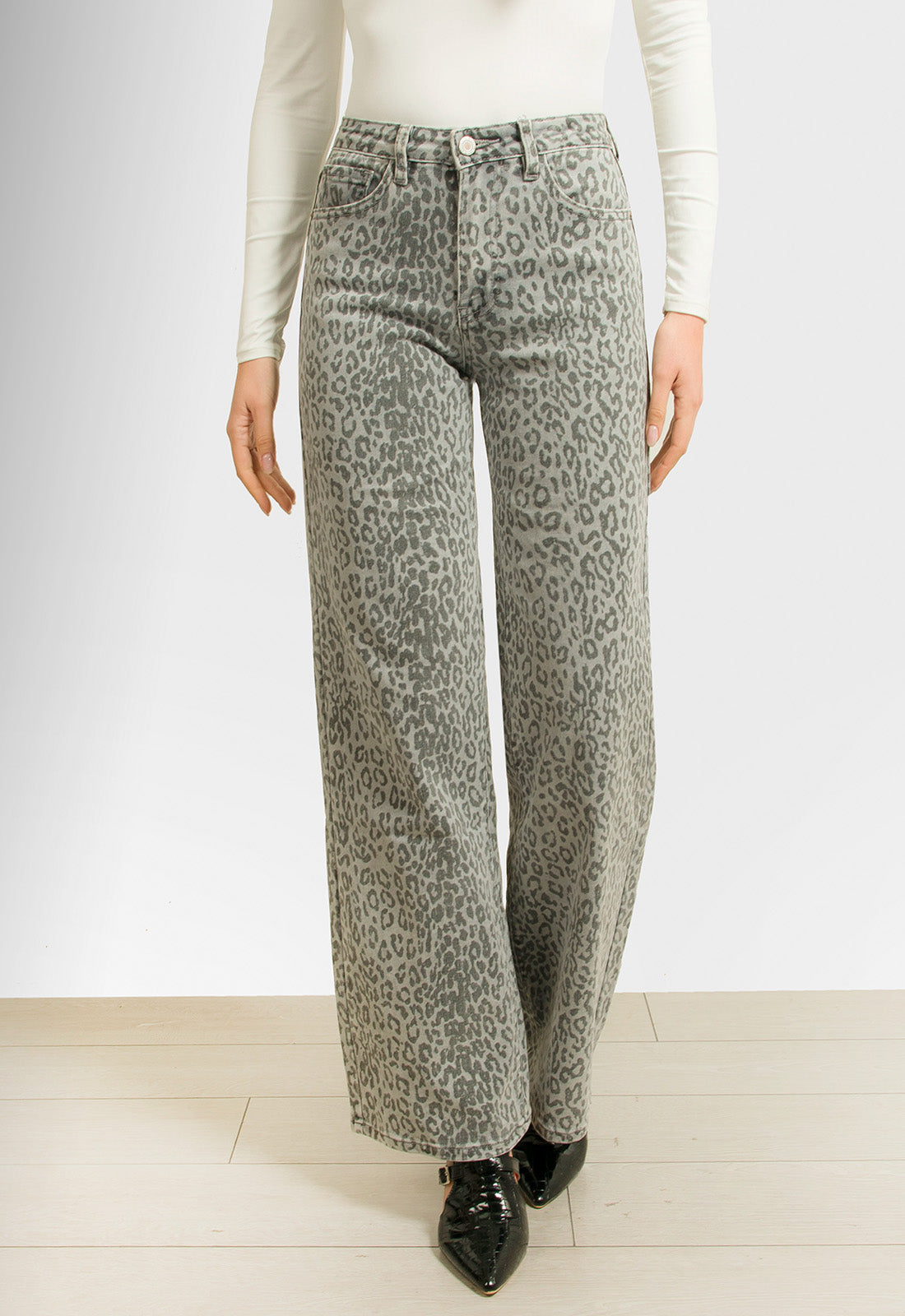 ΠΑΝΤΕΛΟΝΑ WIDE LEG ANIMAL PRINT-ΓΚΡΙ