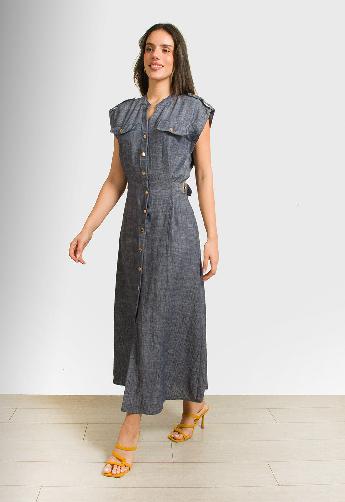 ΦΟΡΕΜΑ ΜΑΚΡΥ ΜΕ ΚΟΥΜΠΙΑ ΑΜΑΝΙΚΟ-ΜΠΛΕ