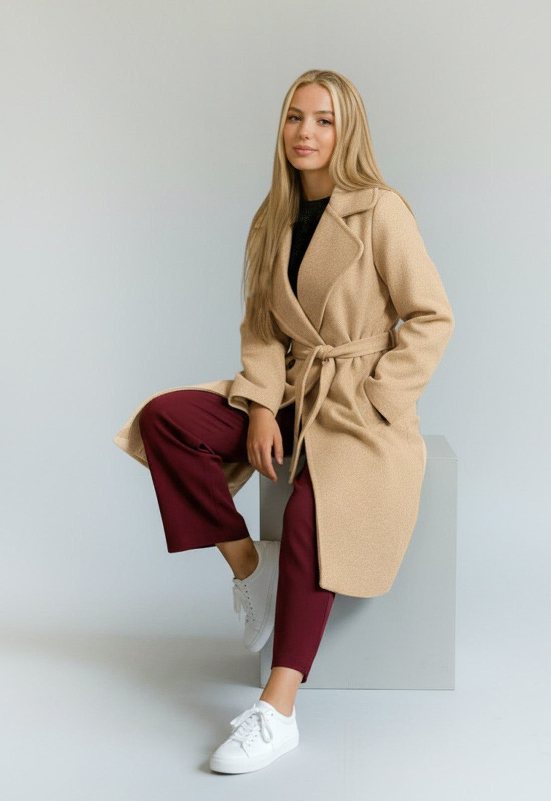 ΠΑΛΤΟ ΜΕ ΕΝΑ ΚΟΥΜΠΙ ΚΑΙ ΖΩΝΗ-ΒΑΝΙΛΙΑ