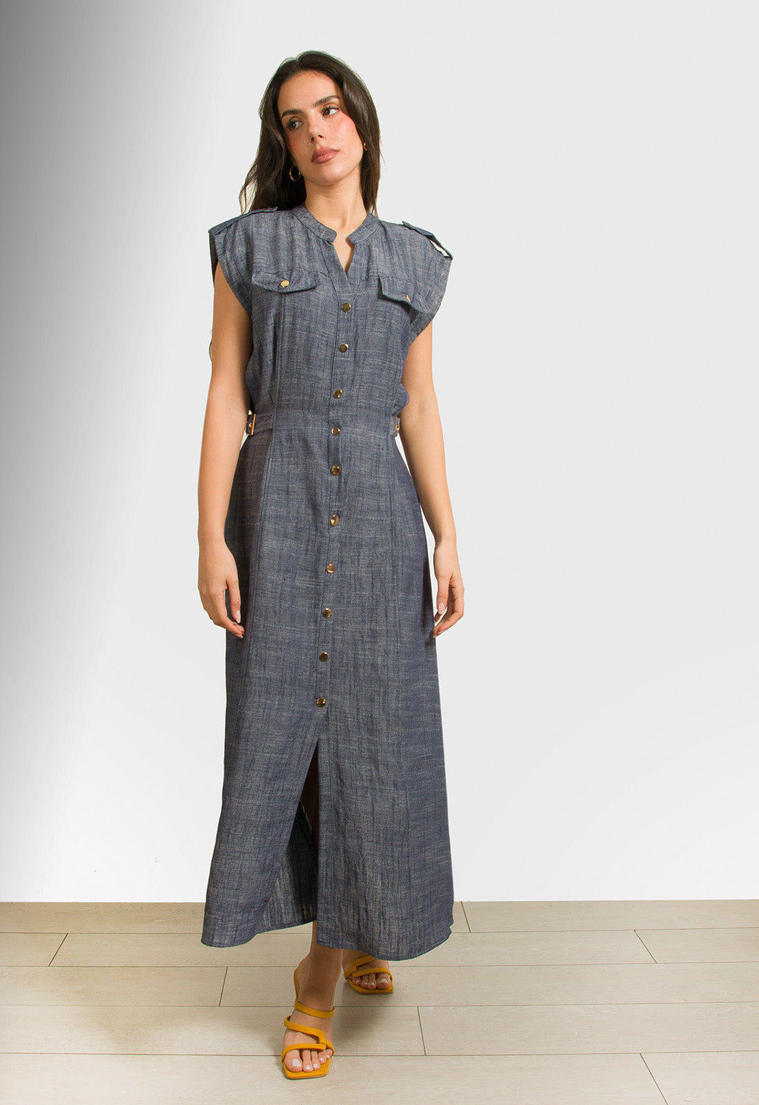 ΦΟΡΕΜΑ ΜΑΚΡΥ ΜΕ ΚΟΥΜΠΙΑ ΑΜΑΝΙΚΟ-ΜΠΛΕ