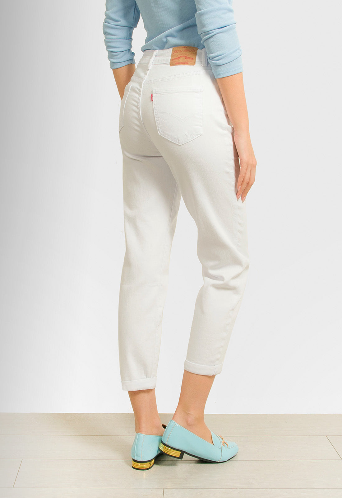 ΠΑΝΤΕΛΟΝΙ ΤΖΙΝ DENIM MOM FIT-ΛΕΥΚΟ