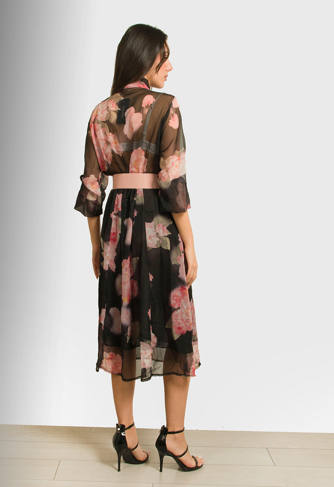 ΦΟΡΕΜΑ MIDI FLORAL - ΜΑΥΡΟ