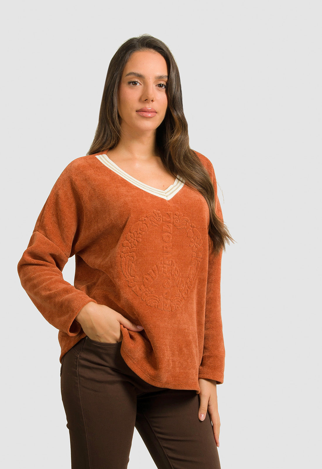 ΜΠΛΟΥΖΑ ΣΕΝΙΛ ΜΕ ΑΝΑΓΛΥΦΗ ΣΤΑΜΠΑ-ΚΟΝΙΑΚ