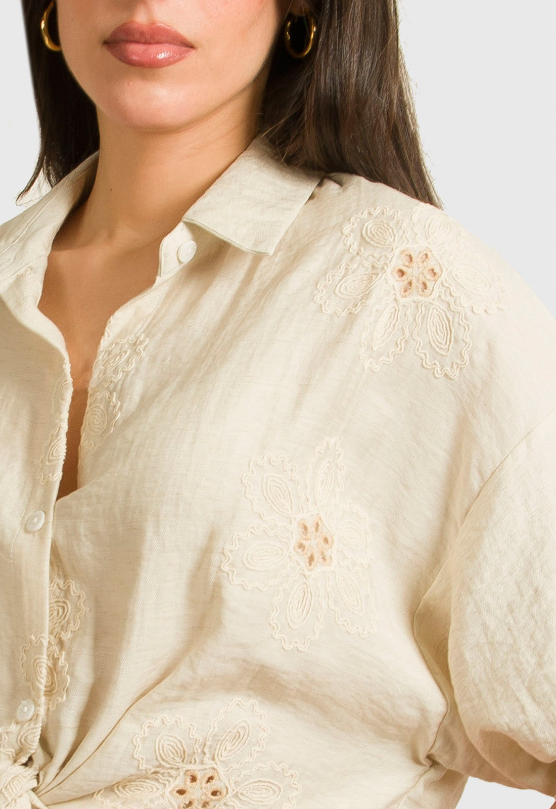ΠΟΥΚΑΜΙΣΟ LOOK LINEN ΜΕ ΔΕΣΙΜΟ-ΜΠΕΖ