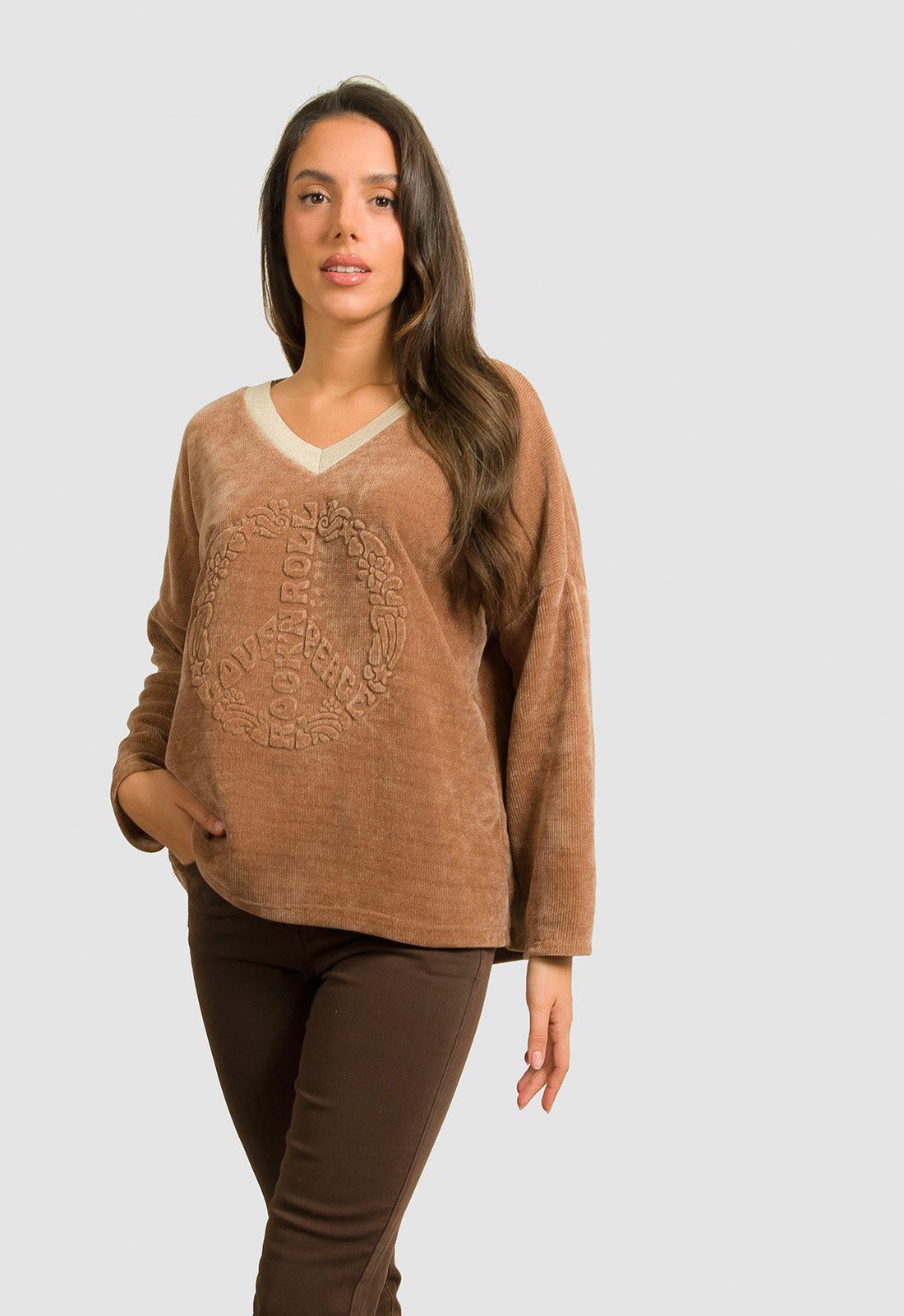 ΜΠΛΟΥΖΑ ΣΕΝΙΛ ΜΕ ΑΝΑΓΛΥΦΗ ΣΤΑΜΠΑ-ΜΠΕΖ