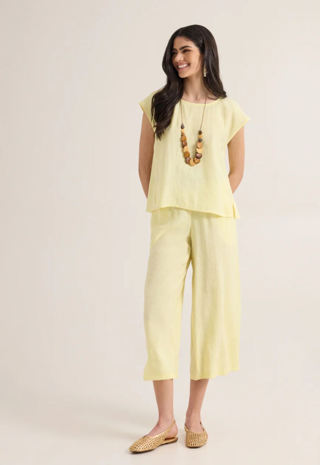 ΠΑΝΤΕΛΟΝΙ CROPPED ΜΕ ΨΑΘΙΝΗ ΖΩΝΗ-LEMON