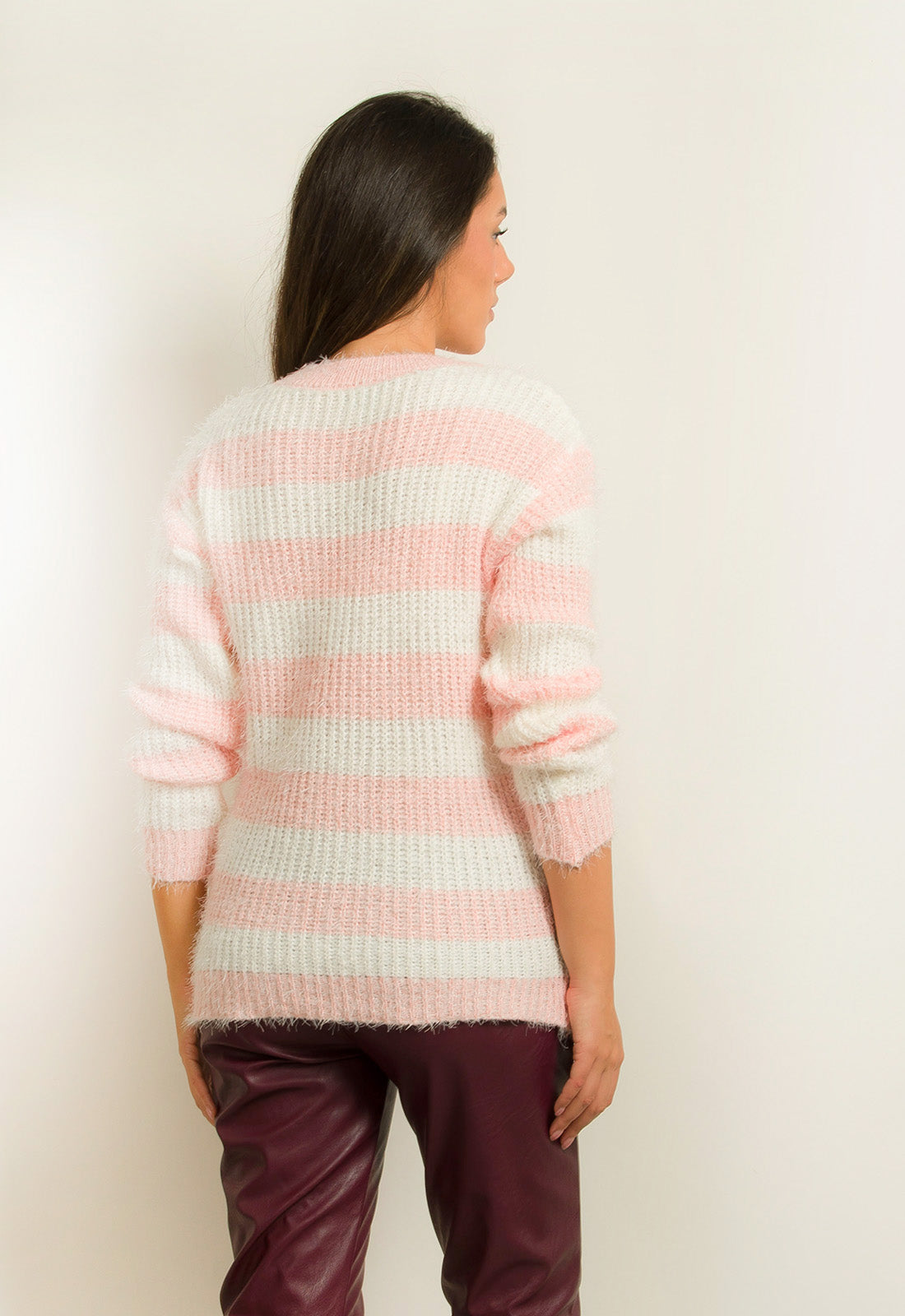 ΠΛΕΚΤΟ ΡΙΓΕ ΜΕ ΜΑΛΑΚΟ ΤΡΙΧΩΜΑ-ΡΟΖ