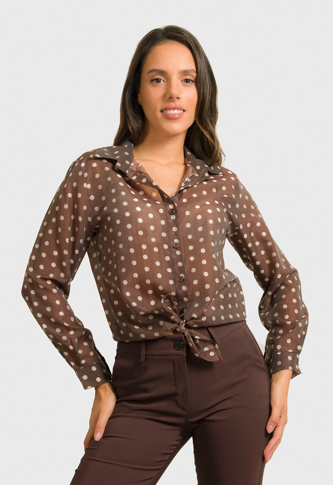 ΠΟΥΚΑΜΙΣΟ ΠΟΥΑ ΗΜΙΔΙΑΦΑΝΟ-ΚΑΦΕ