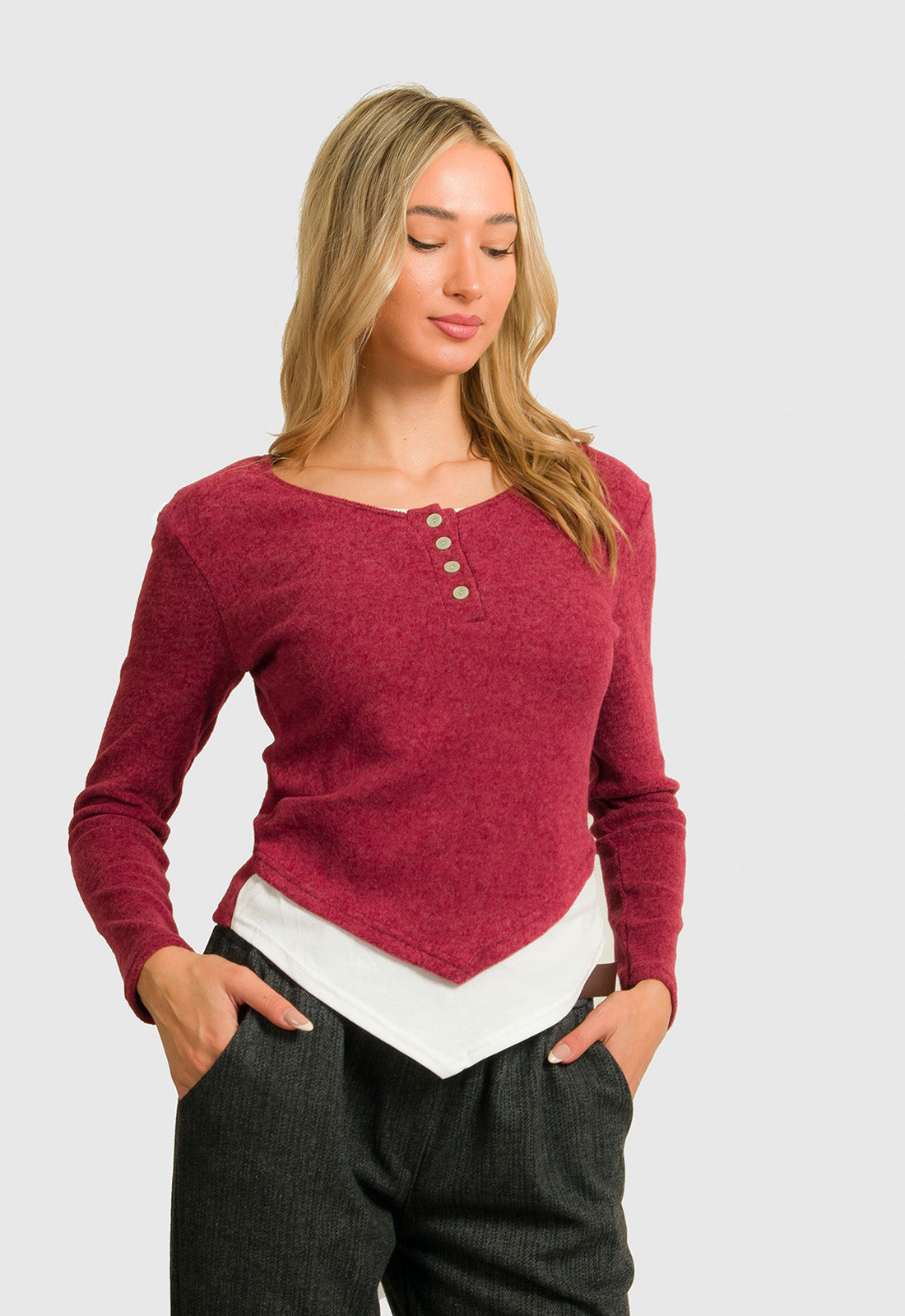 ΜΠΛΟΥΖΑ ΔΙΠΛΗ ΕΦΑΡΜΟΣΤΗ-ΜΠΟΡΝΤΟ