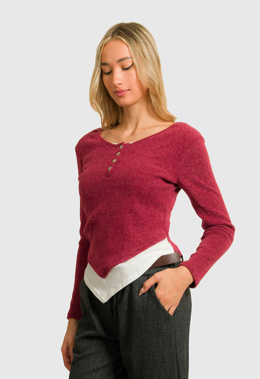 ΜΠΛΟΥΖΑ ΔΙΠΛΗ ΕΦΑΡΜΟΣΤΗ-ΜΠΟΡΝΤΟ