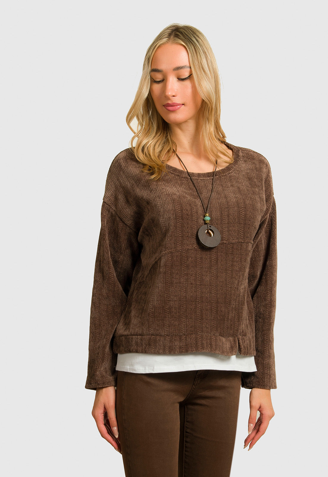 ΜΠΛΟΥΖΑ ΣΕΝΙΛ ΜΕ ΚΟΛΙΕ-ΚΑΦΕ