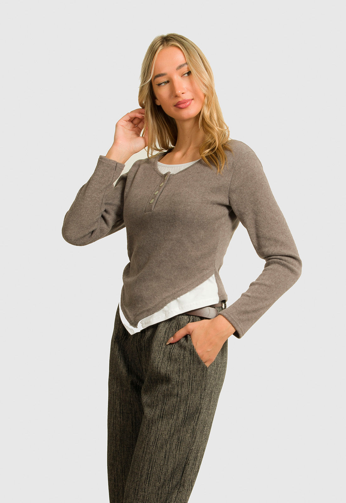 ΜΠΛΟΥΖΑ ΔΙΠΛΗ ΕΦΑΡΜΟΣΤΗ-ΠΟΥΡΟ