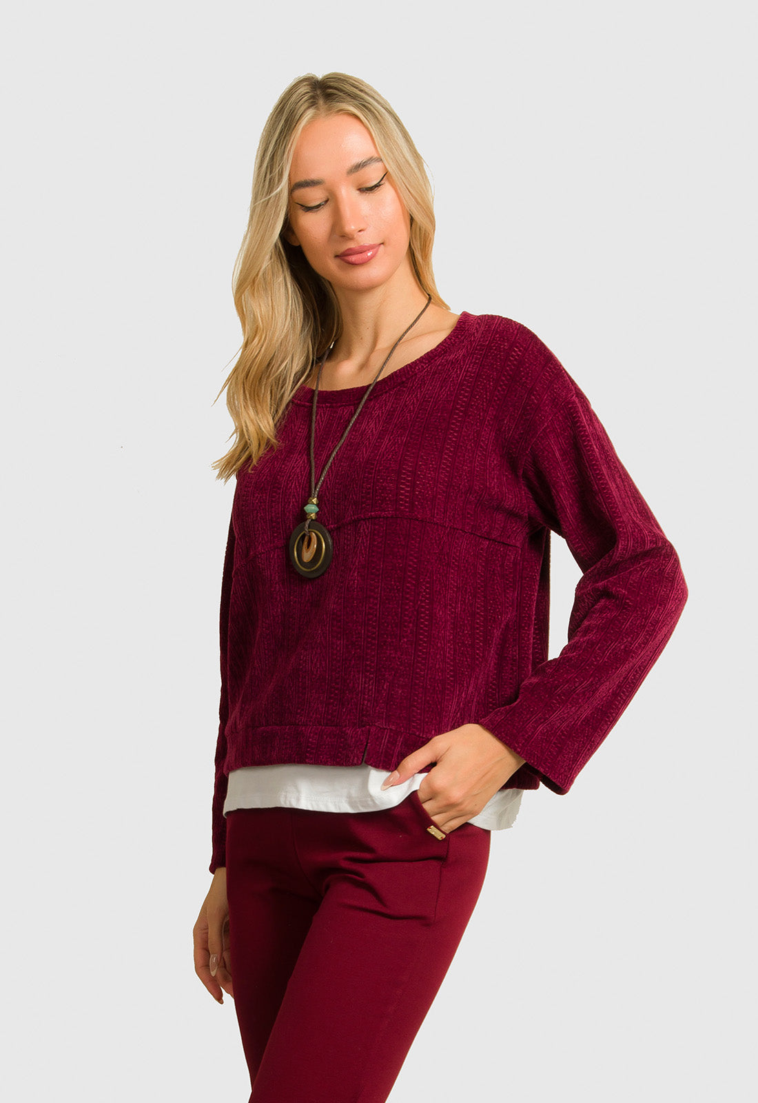 ΜΠΛΟΥΖΑ ΣΕΝΙΛ ΜΕ ΚΟΛΙΕ-ΜΠΟΡΝΤΟ