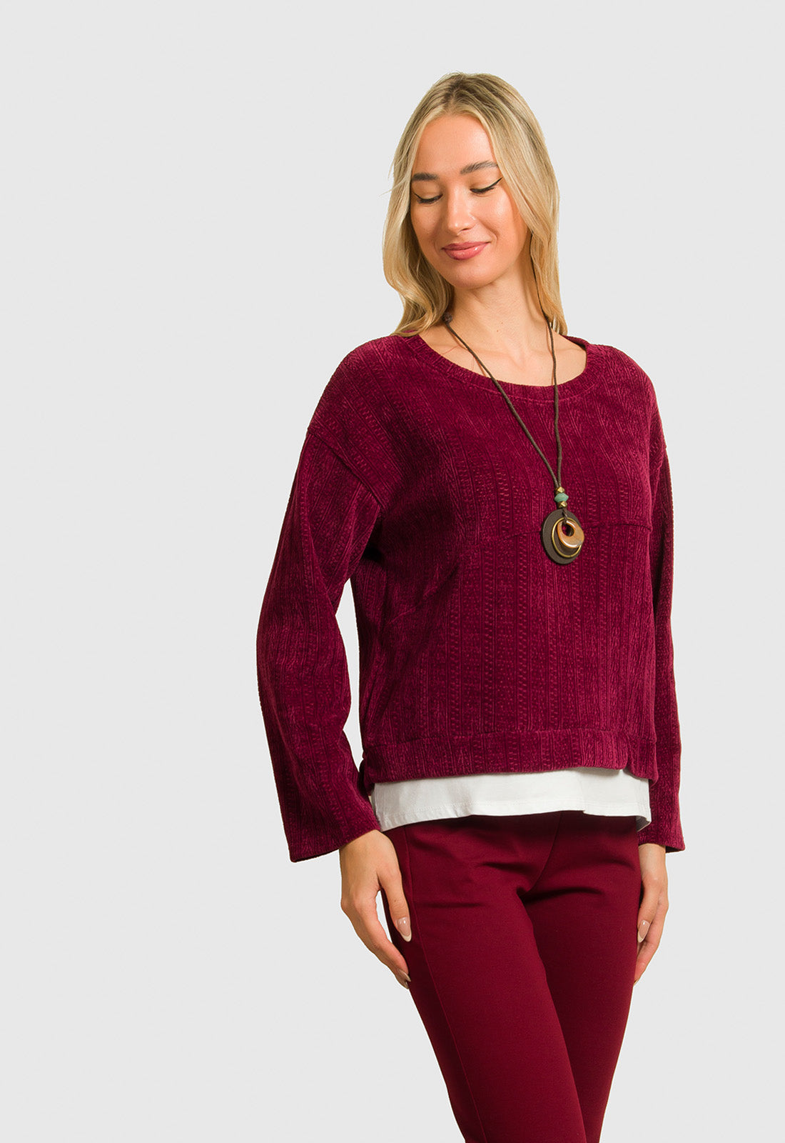 ΜΠΛΟΥΖΑ ΣΕΝΙΛ ΜΕ ΚΟΛΙΕ-ΜΠΟΡΝΤΟ