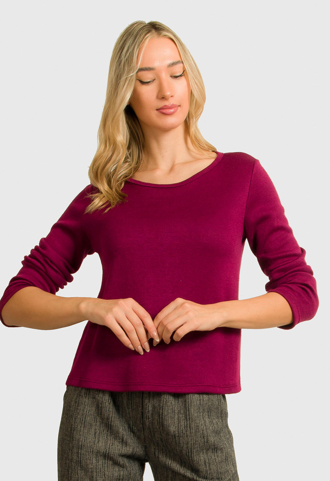 ΜΠΛΟΥΖΑ ΠΛΕΚΤΗ ΜΕ ΚΟΥΜΠΙΑ ΣΤΗ ΠΛΑΤΗ-ΜΠΟΡΝΤΟ