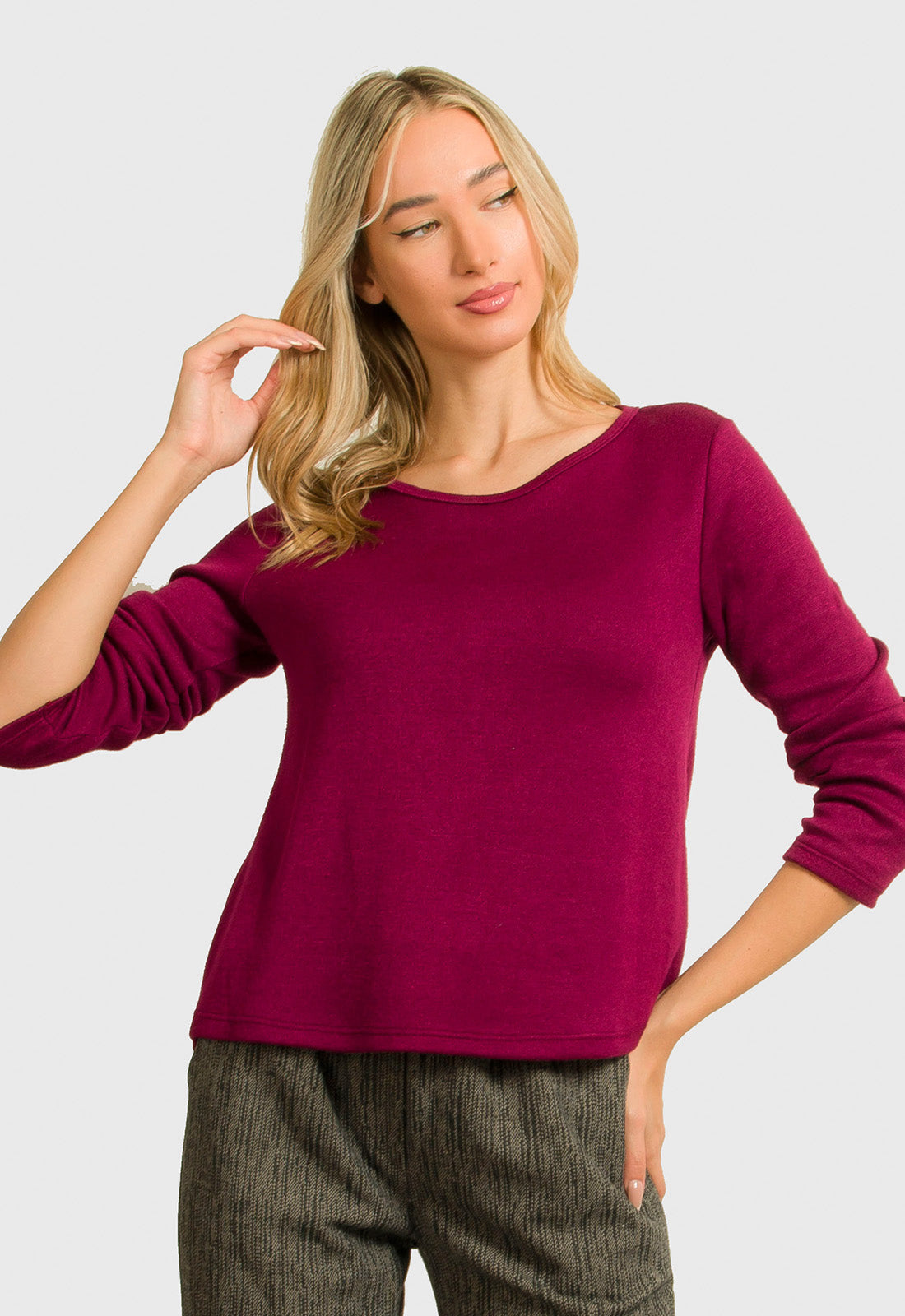 ΜΠΛΟΥΖΑ ΠΛΕΚΤΗ ΜΕ ΚΟΥΜΠΙΑ ΣΤΗ ΠΛΑΤΗ-ΜΠΟΡΝΤΟ