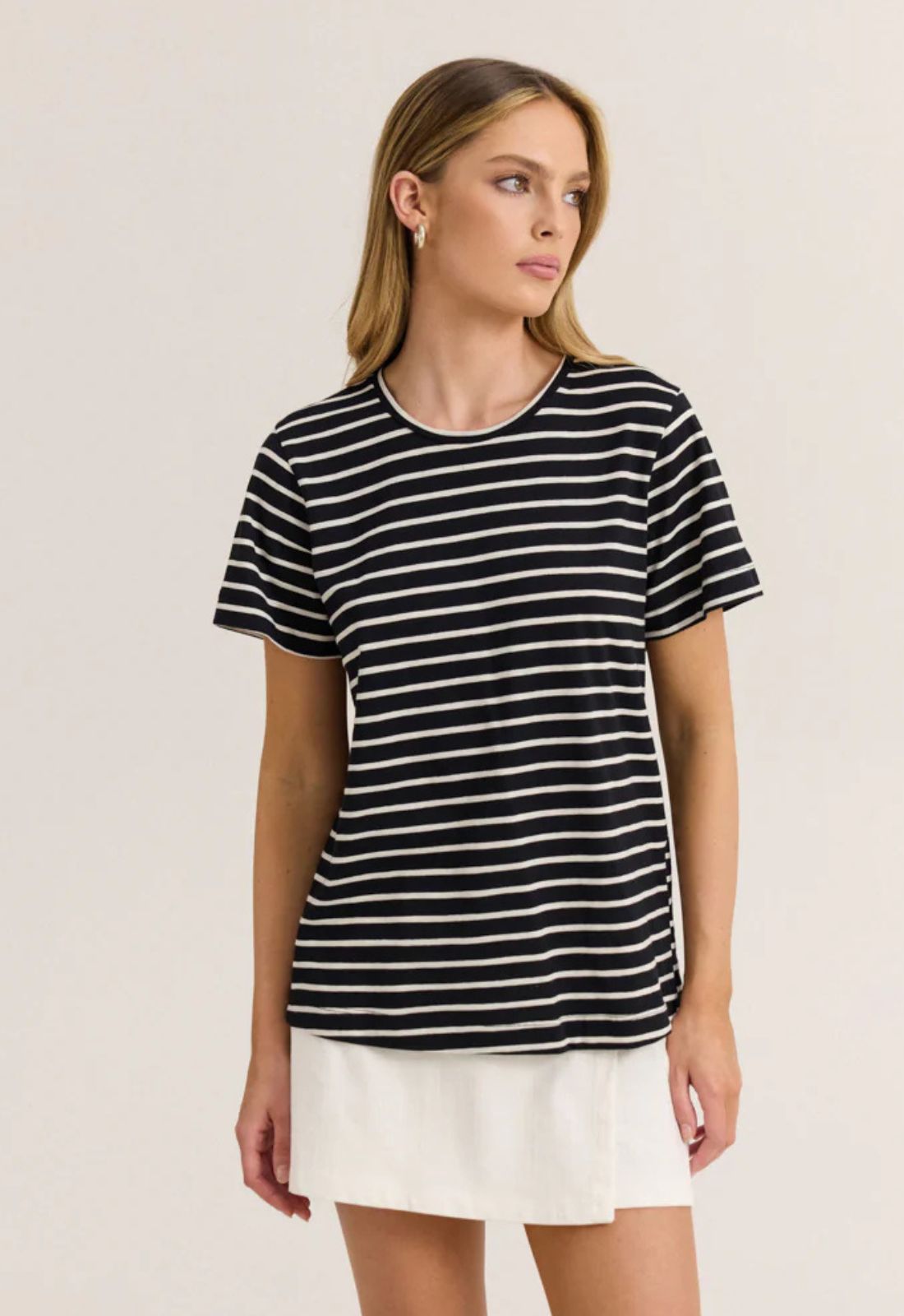 T-SHIRT ΡΙΓΕ ΒΑΜΒΑΚΕΡΟ-ΜΑΥΡΟ