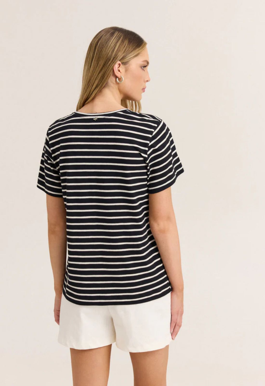 T-SHIRT ΡΙΓΕ ΒΑΜΒΑΚΕΡΟ-ΜΑΥΡΟ
