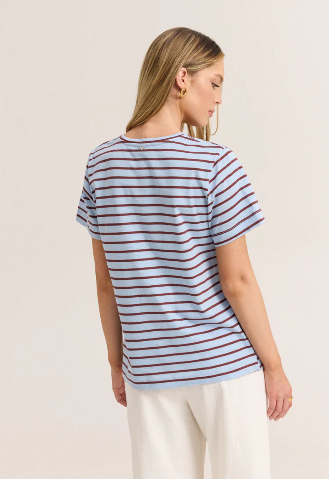 T-SHIRT ΡΙΓΕ ΒΑΜΒΑΚΕΡΟ-ΣΙΕΛ