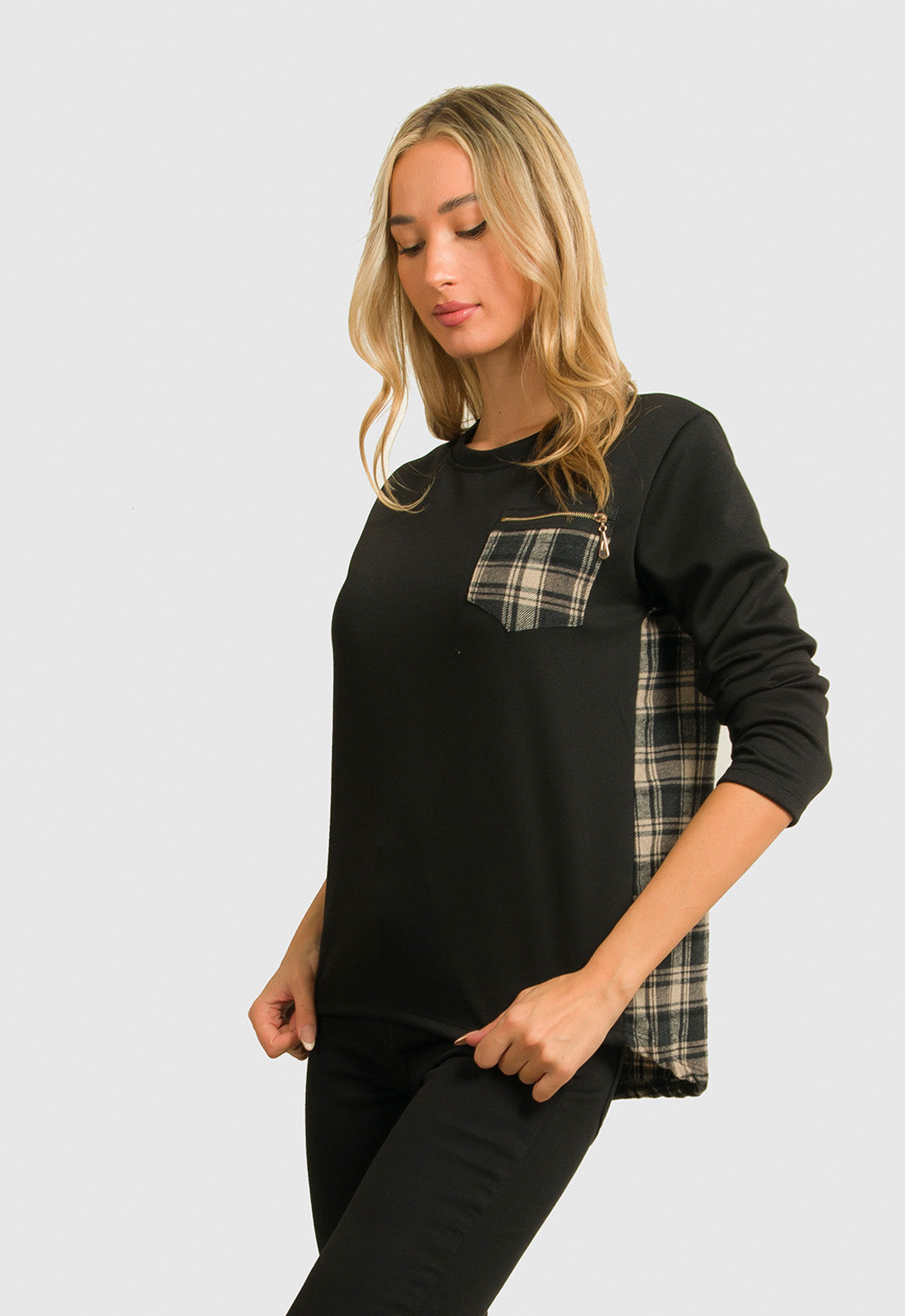 ΜΠΛΟΥΖΑ ΑΣΥΜΜΕΤΡΗ ΜΕ ΚΑΡΩ ΛΕΠΤΟΜΕΡΕΙΕΣ-ΜΑΥΡΗ