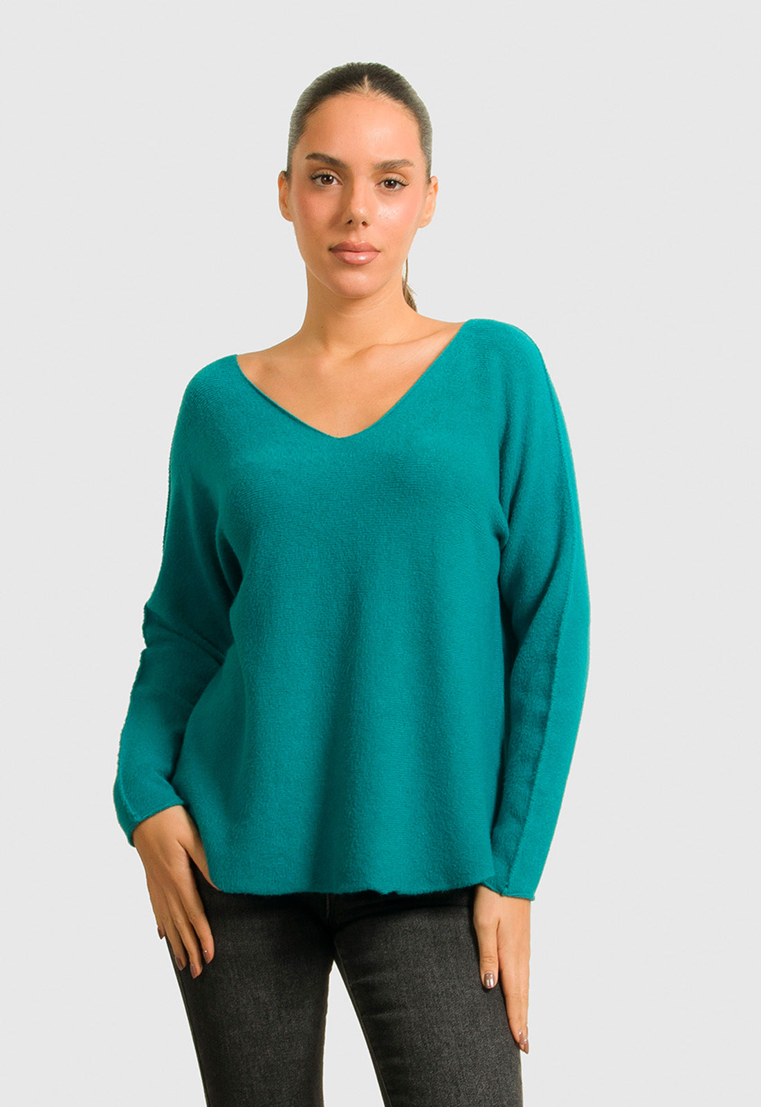 ΜΠΛΟΥΖΑ ΠΛΕΚΤΗ ΜΕ ΑΝΟΙΧΤΟ V - ΣΜΑΡΑΓΔΙ