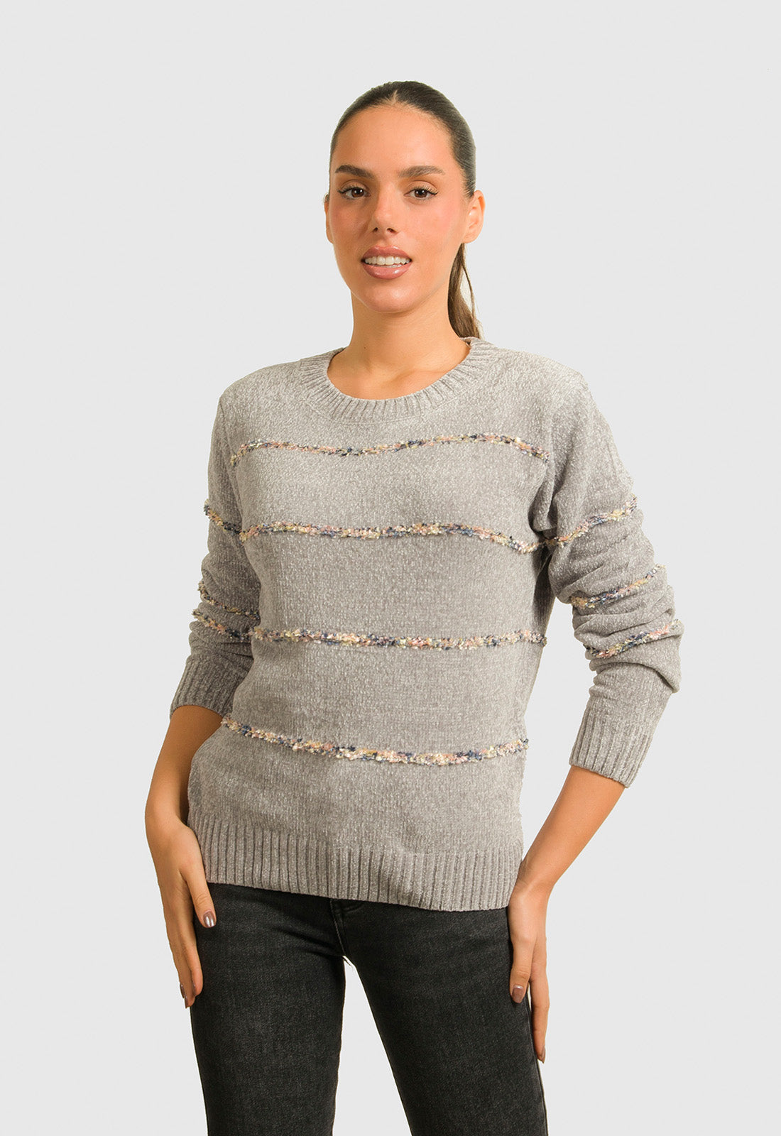 ΠΛΕΚΤΟ ΣΕΝΙΛ ΜΕ ΛΕΠΤΗ ΡΙΓΑ - ΓΚΡΙ