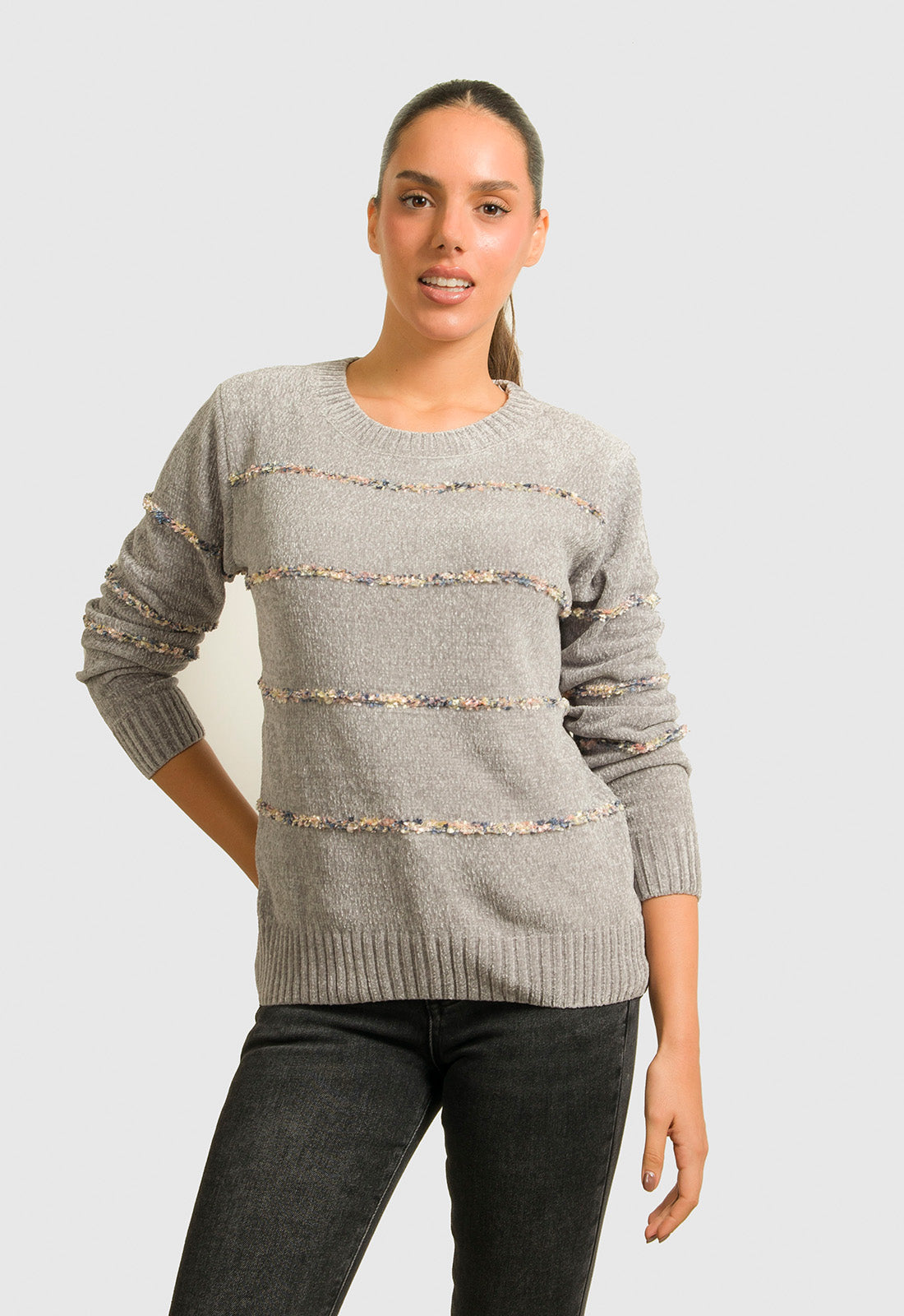 ΠΛΕΚΤΟ ΣΕΝΙΛ ΜΕ ΛΕΠΤΗ ΡΙΓΑ - ΓΚΡΙ