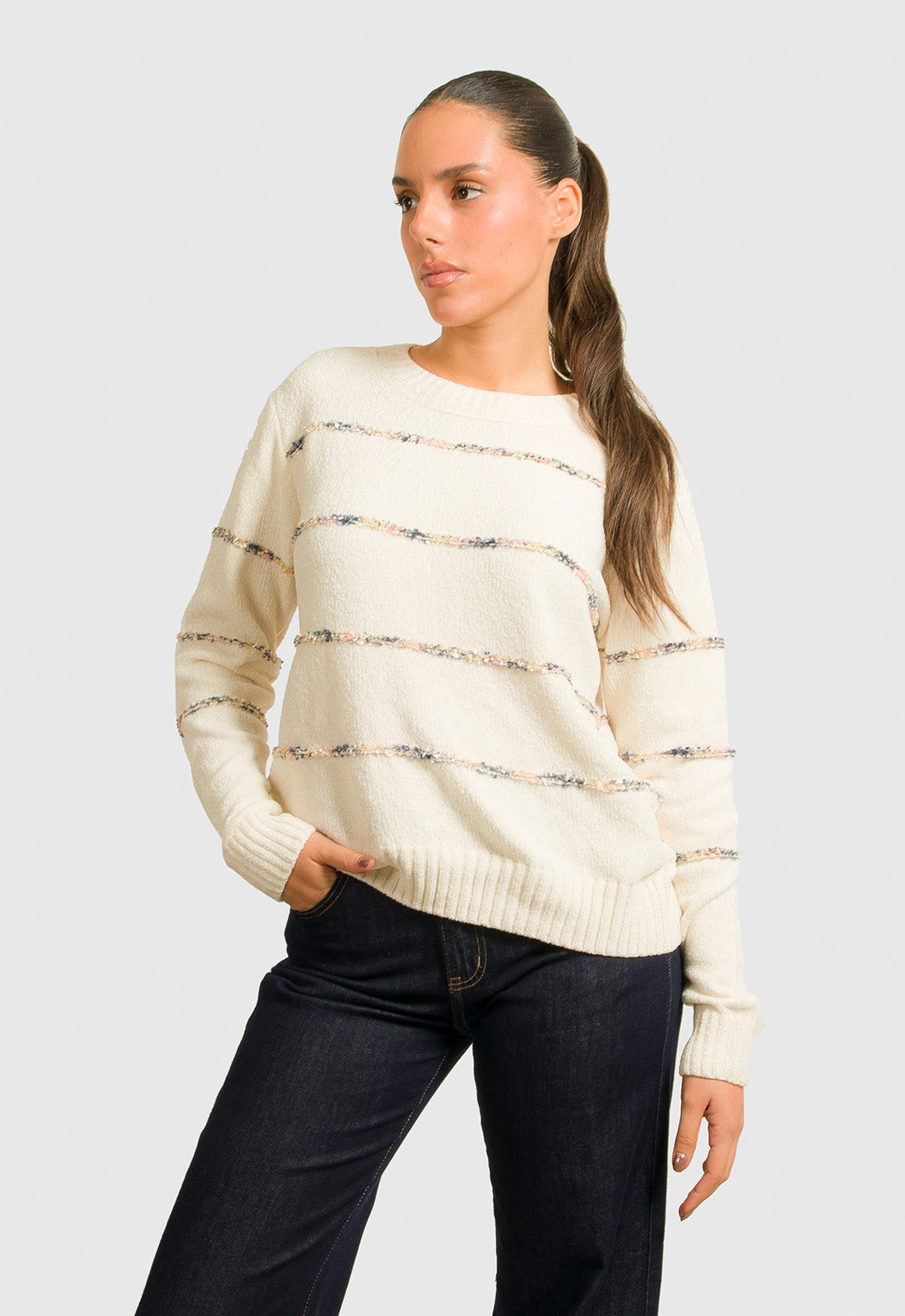 ΠΛΕΚΤΟ ΣΕΝΙΛ ΜΕ ΛΕΠΤΗ ΡΙΓΑ - ΕΚΡΟΥ