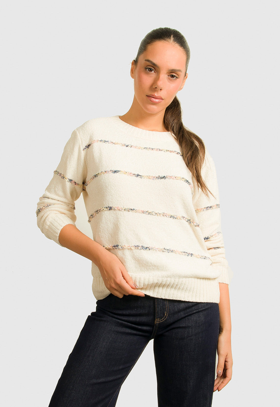 ΠΛΕΚΤΟ ΣΕΝΙΛ ΜΕ ΛΕΠΤΗ ΡΙΓΑ - ΕΚΡΟΥ