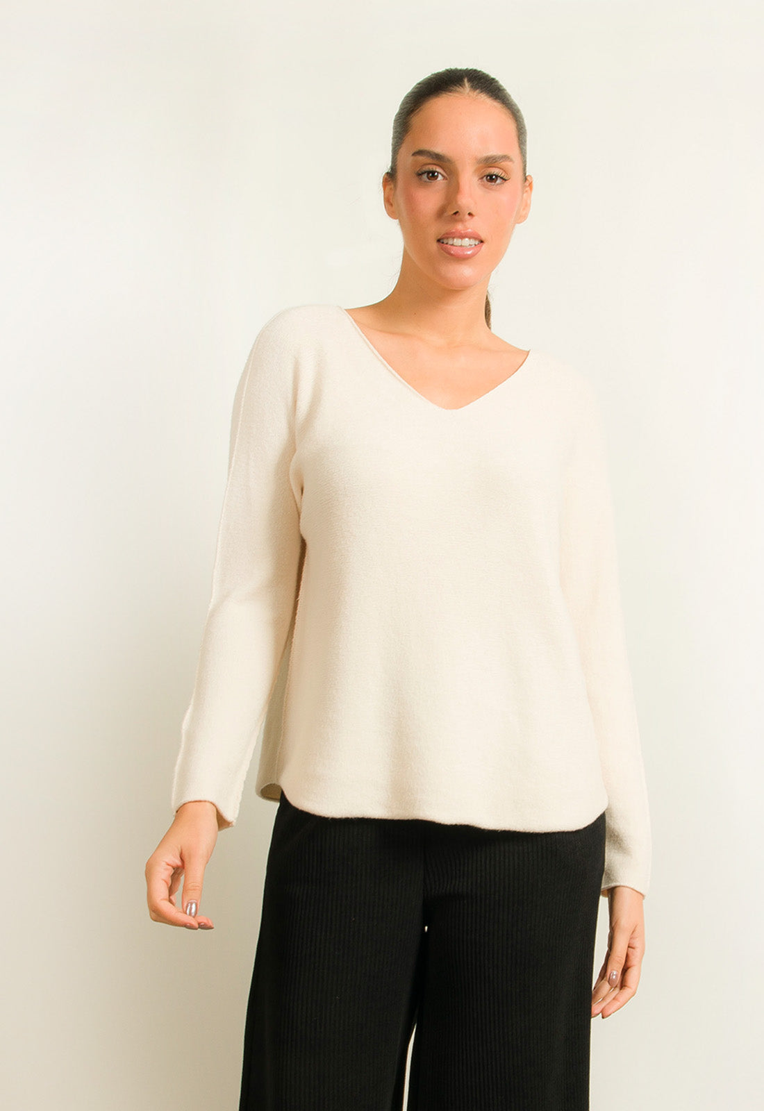 ΜΠΛΟΥΖΑ ΠΛΕΚΤΗ ΜΕ ΑΝΟΙΧΤΟ V - ΕΚΡΟΥ