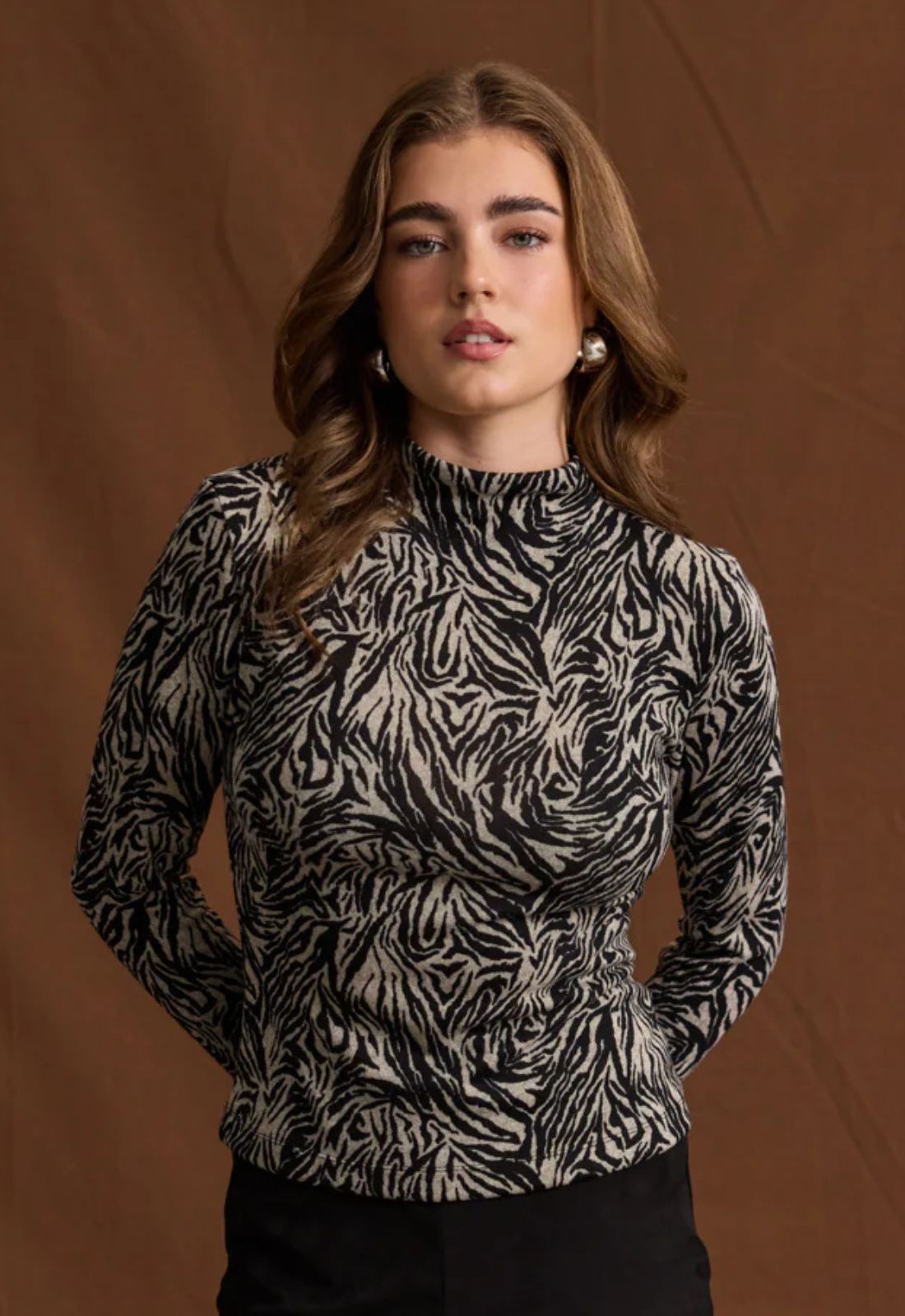 ΜΠΛΟΥΖΑ ANIMAL PRINT ME ΟΡΘΙΟ ΛΑΙΜΟ-ΓΚΡΙ