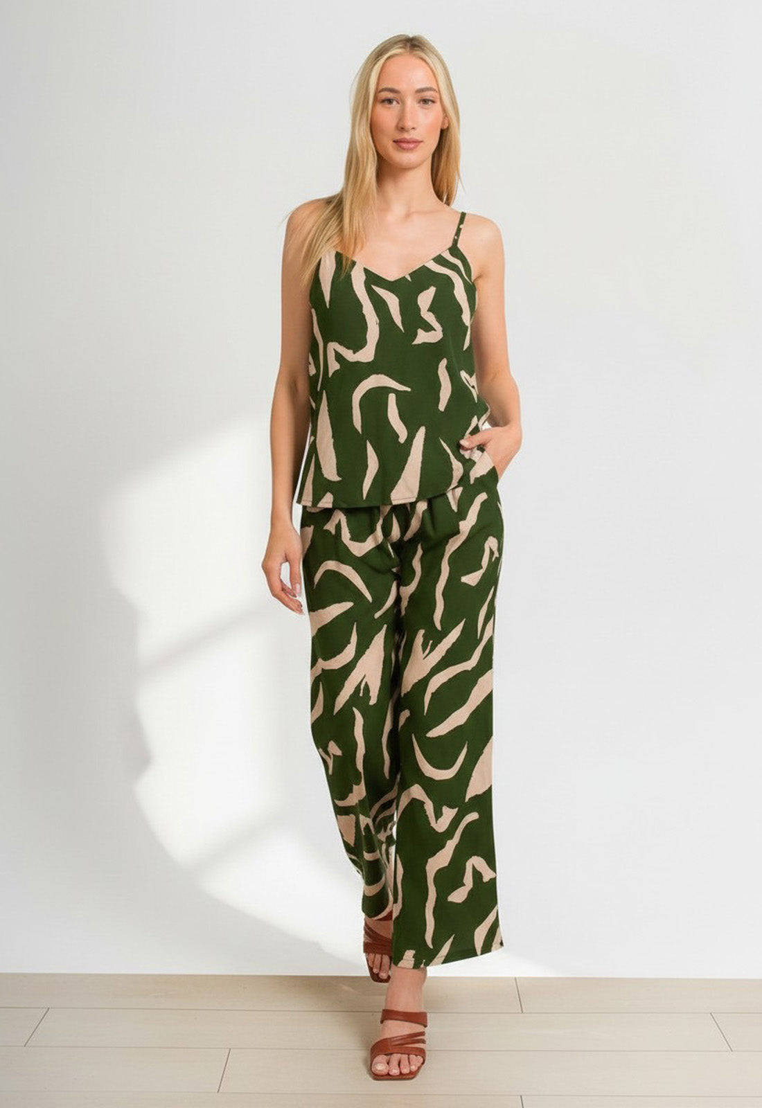 ΠΑΝΤΕΛΟΝΑ ΕΜΠΡΙΜΕ LOOK LINEN-ΧΑΚΙ