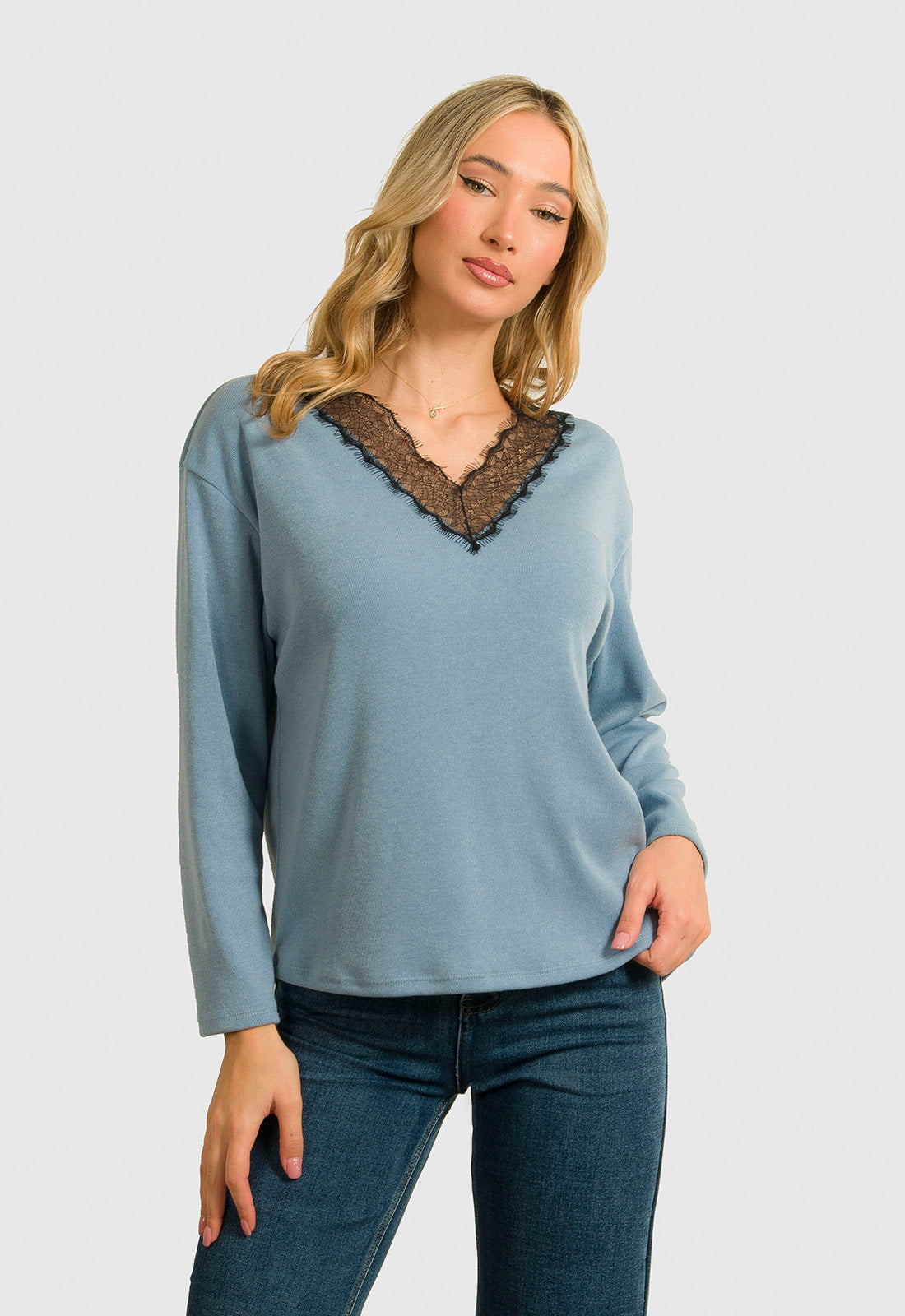 ΜΠΛΟΥΖΑ ΛΕΠΤΗ ΠΛΕΚΤΗ ΜΕ ΔΑΝΤΕΛΑ-ΣΙΕΛ